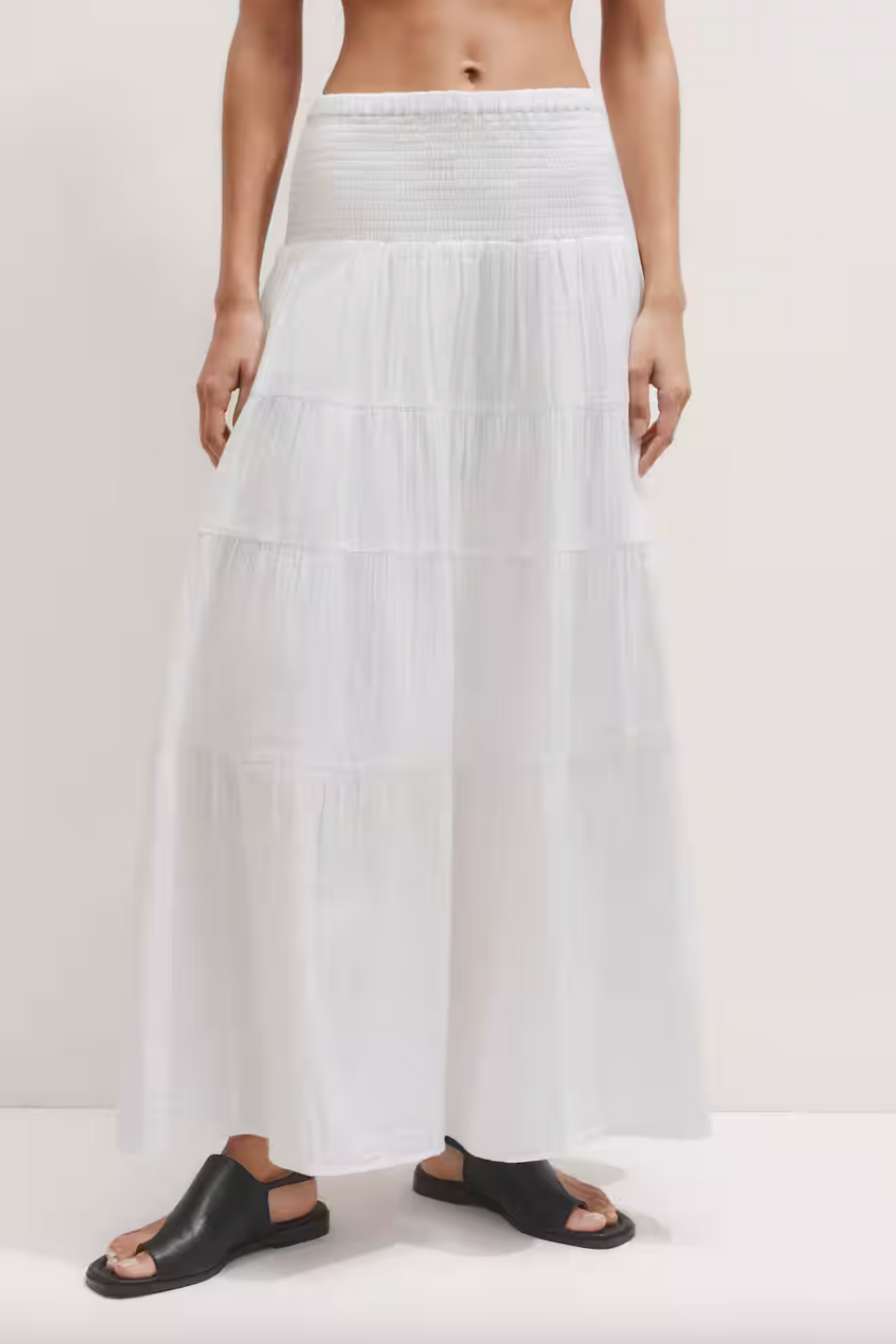 Cheesecloth Tiered Maxi Skirt