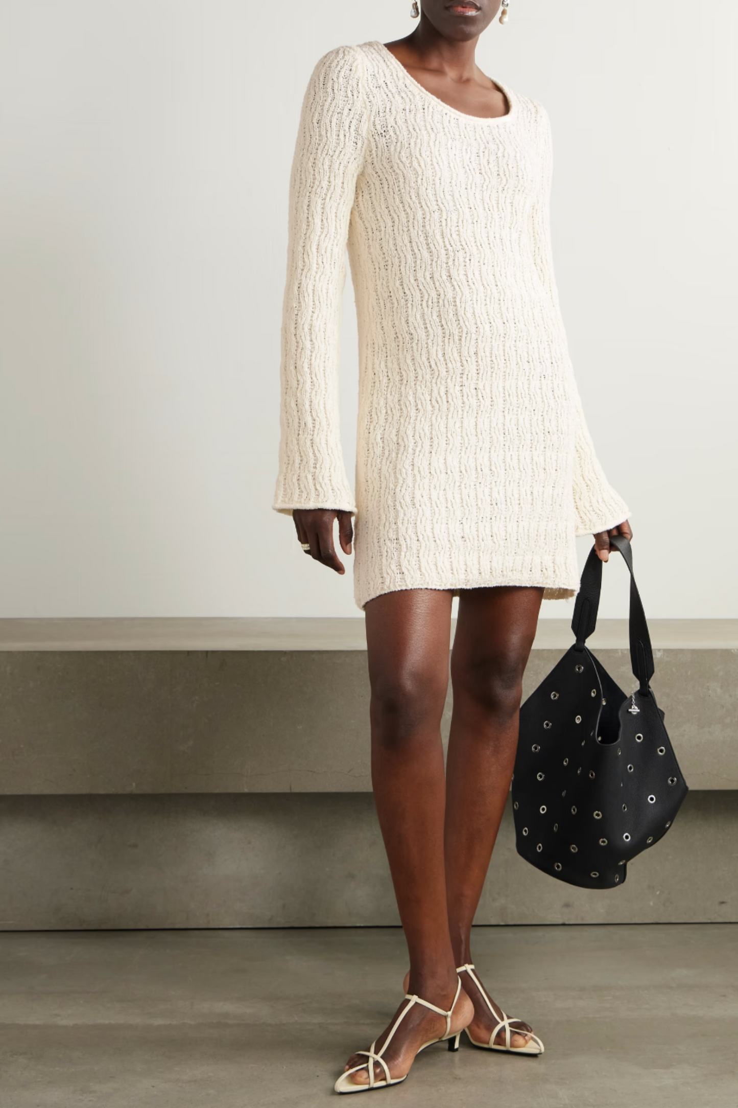 Aisala Open-knit Cotton-blend Chenille Dress