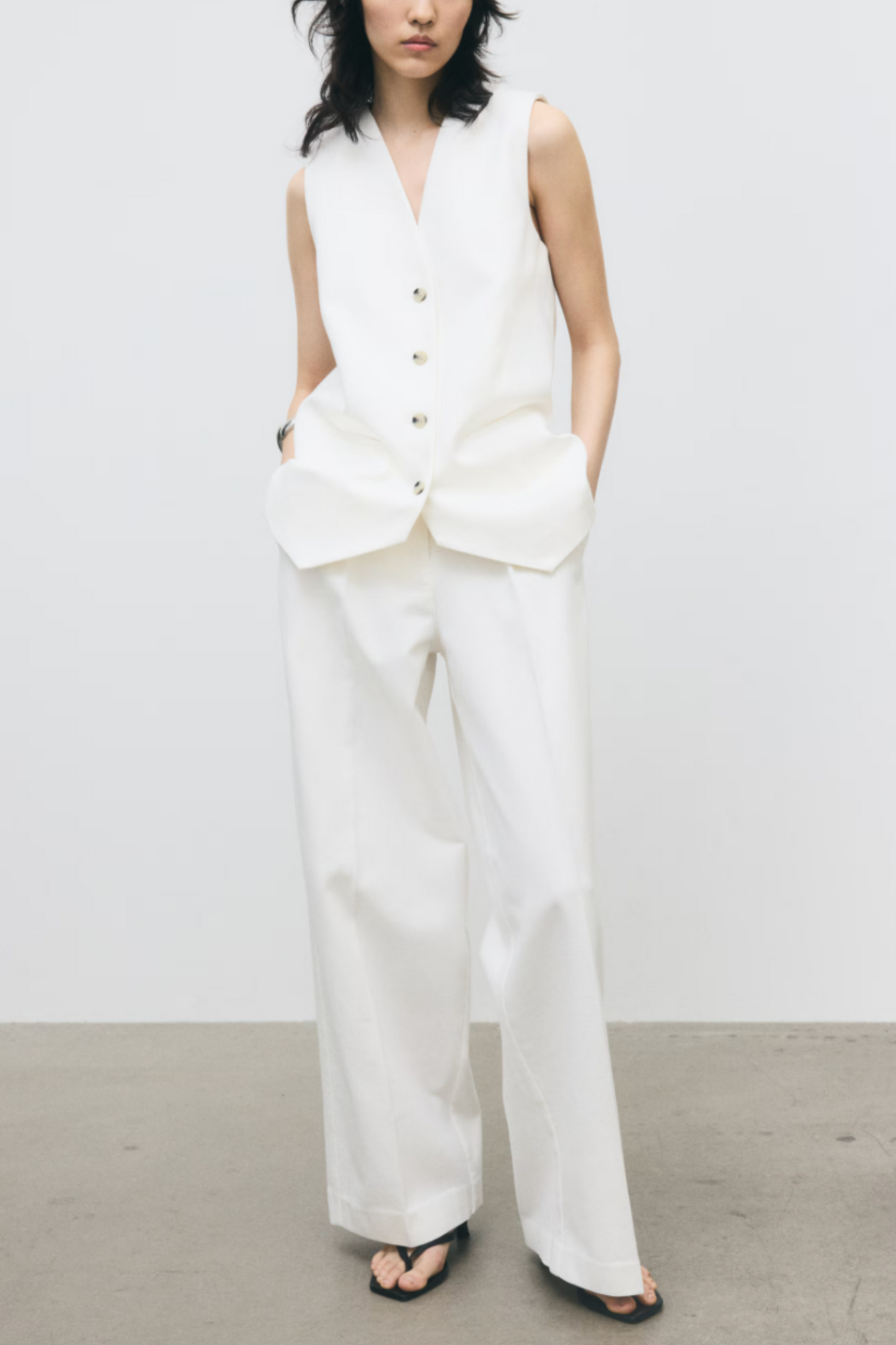 Twill Waistcoat and Wide Trousers