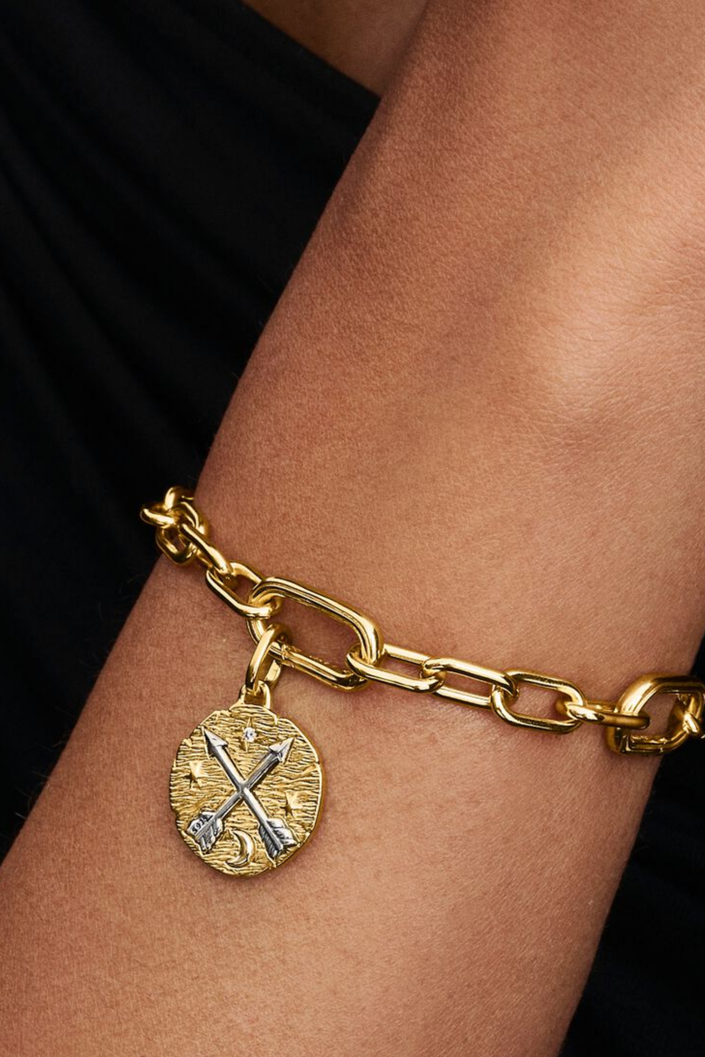 Crossing Arrows Medallion Charm