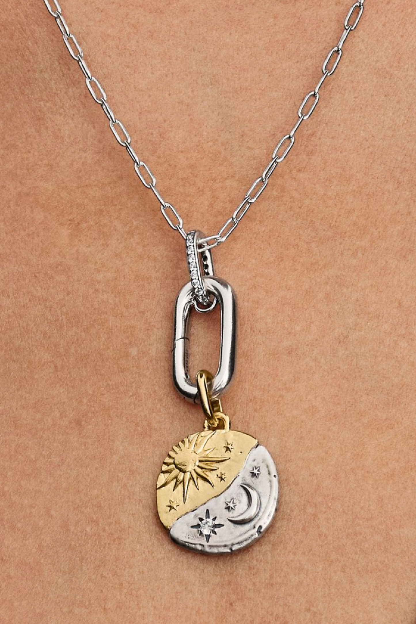 Sun and Moon Medallion Charm