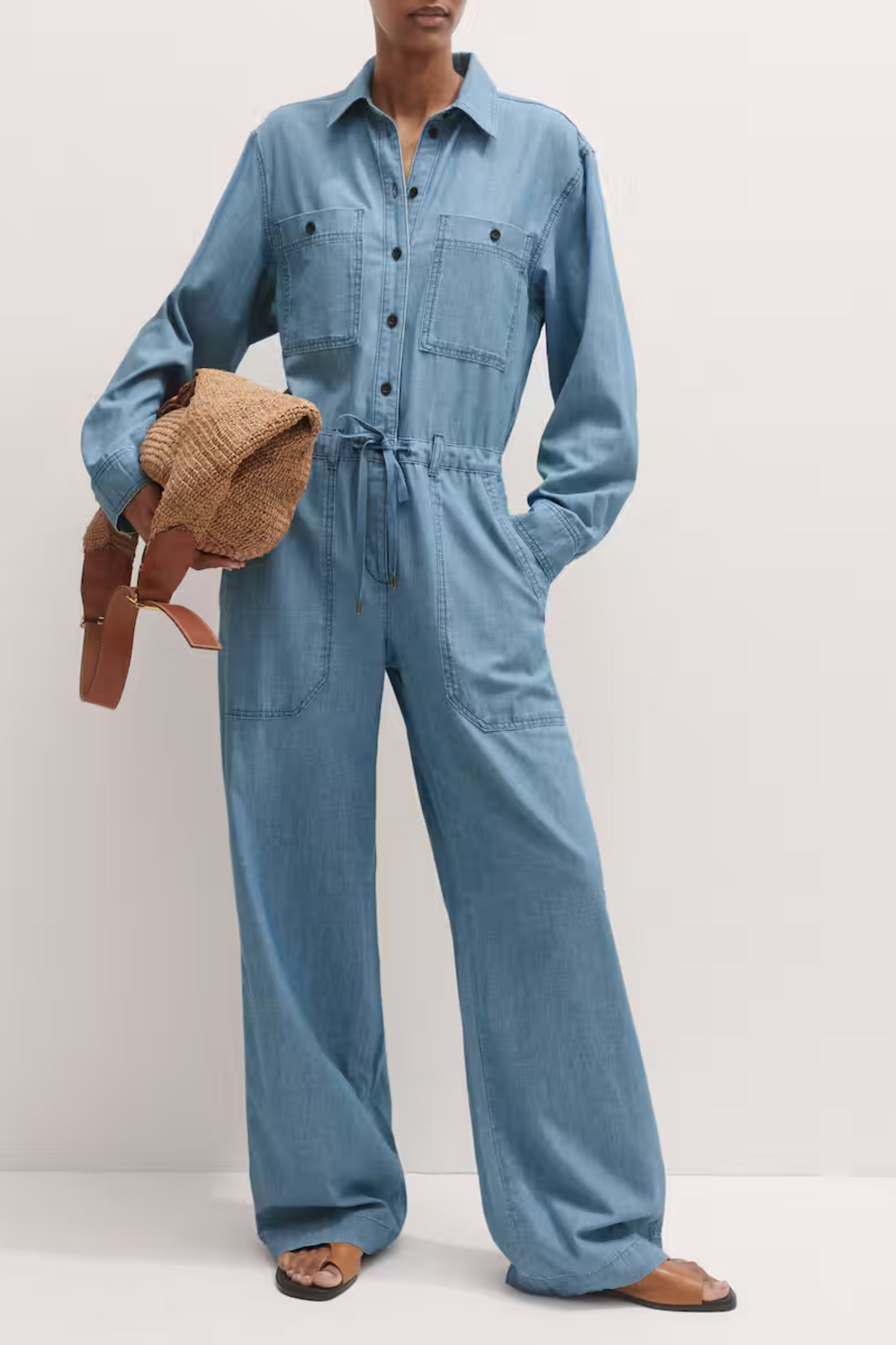 Relaxed Denim Jumpsuit