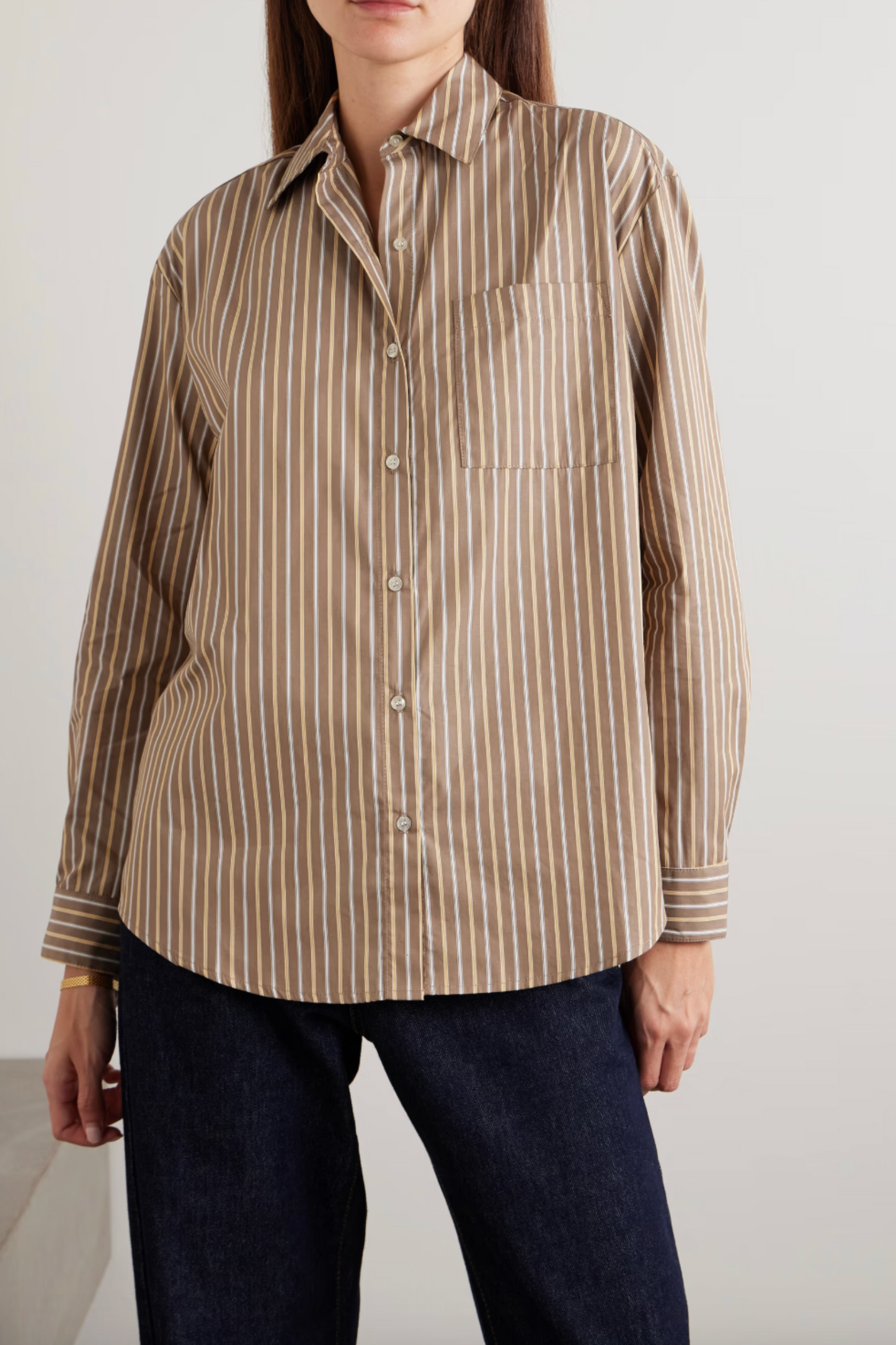 Yoshi Striped Cotton and Lyocell-blend Poplin Shirt