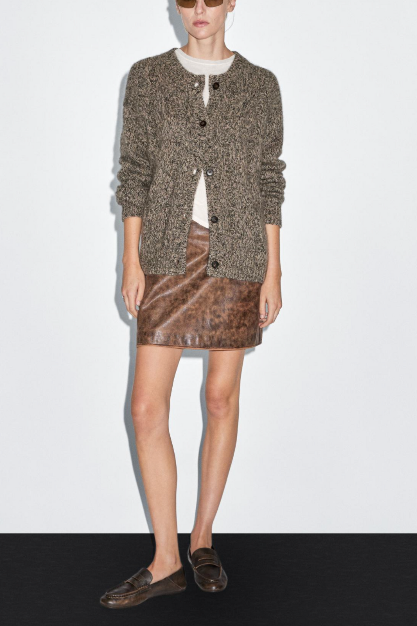 100% Cashmere Mouliné Knit Cardigan