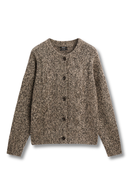 100% Cashmere Mouliné Knit Cardigan