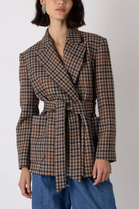 Wilma Check Belted Blazer