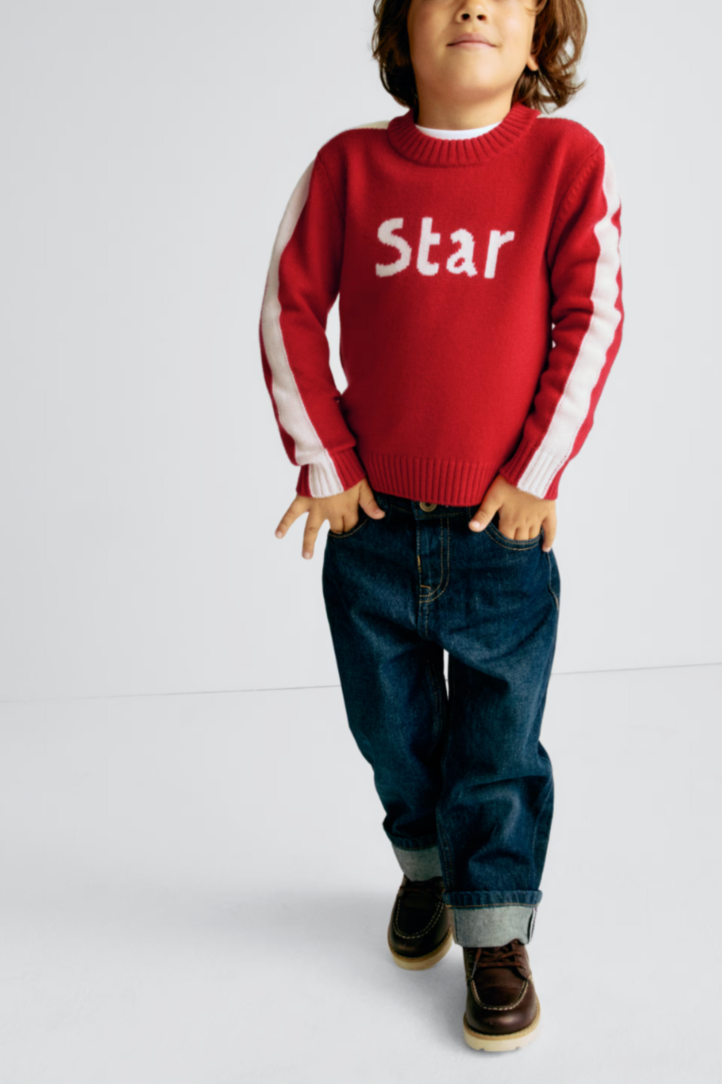 Merino Wool Rich Star Slogan Jumper