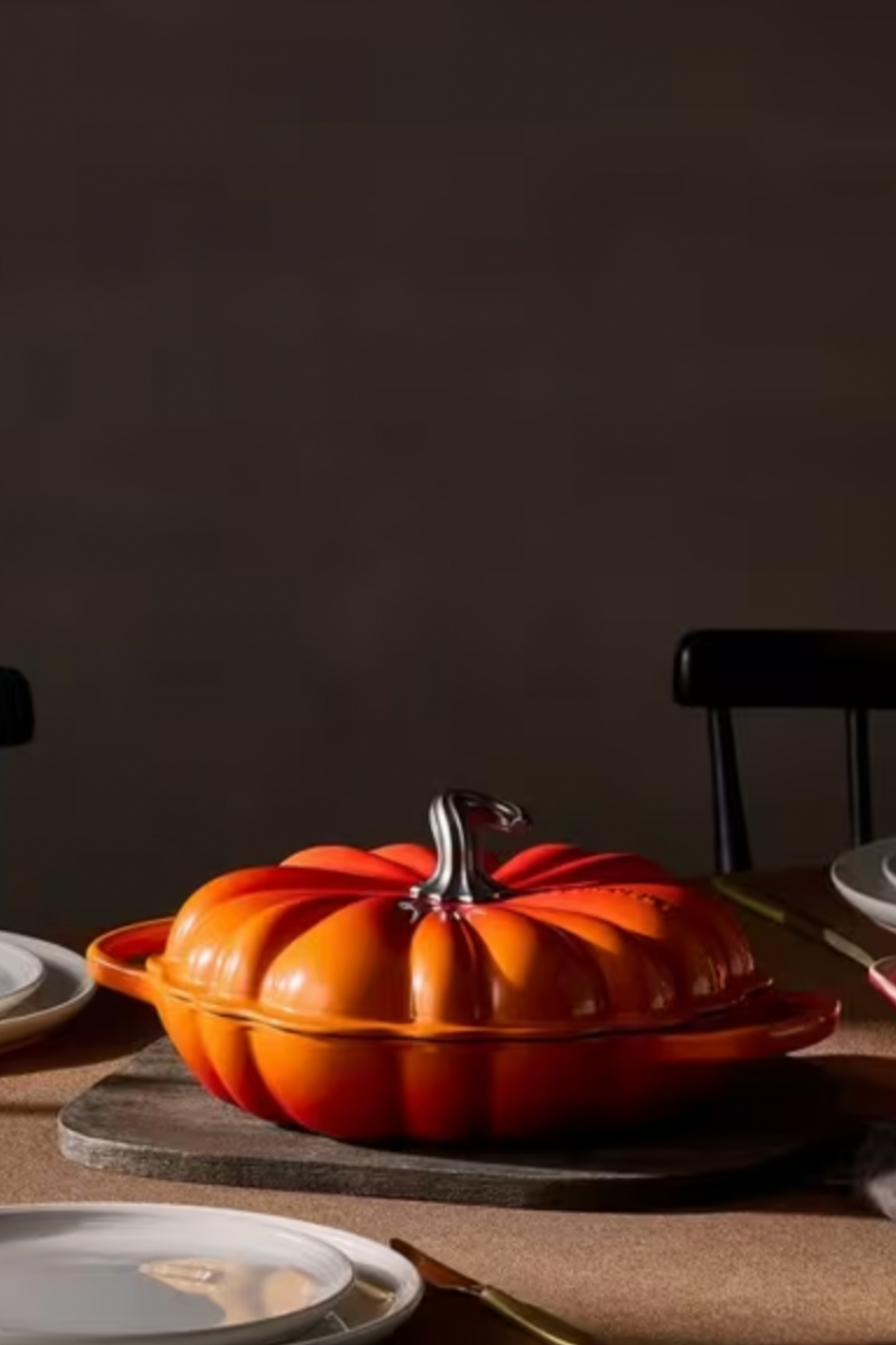 Cast Iron Pumpkin Shallow Casserole