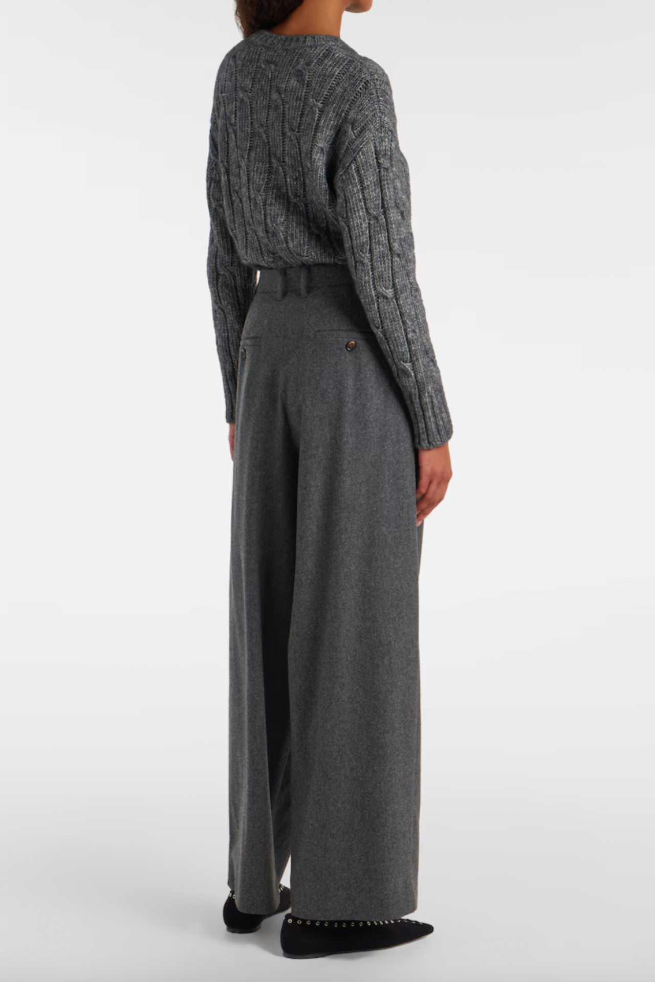 High-rise Wool Straight Pants