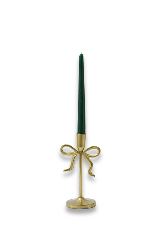 Gold Bow Candle Holder