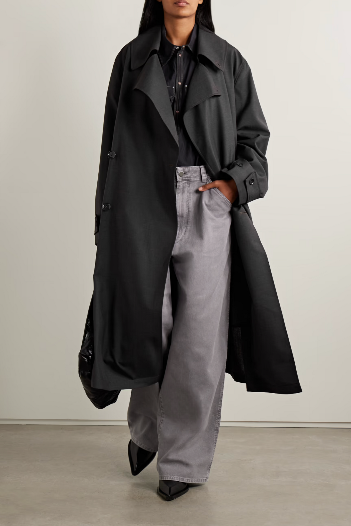 Double-breasted Canvas Trench Coat
