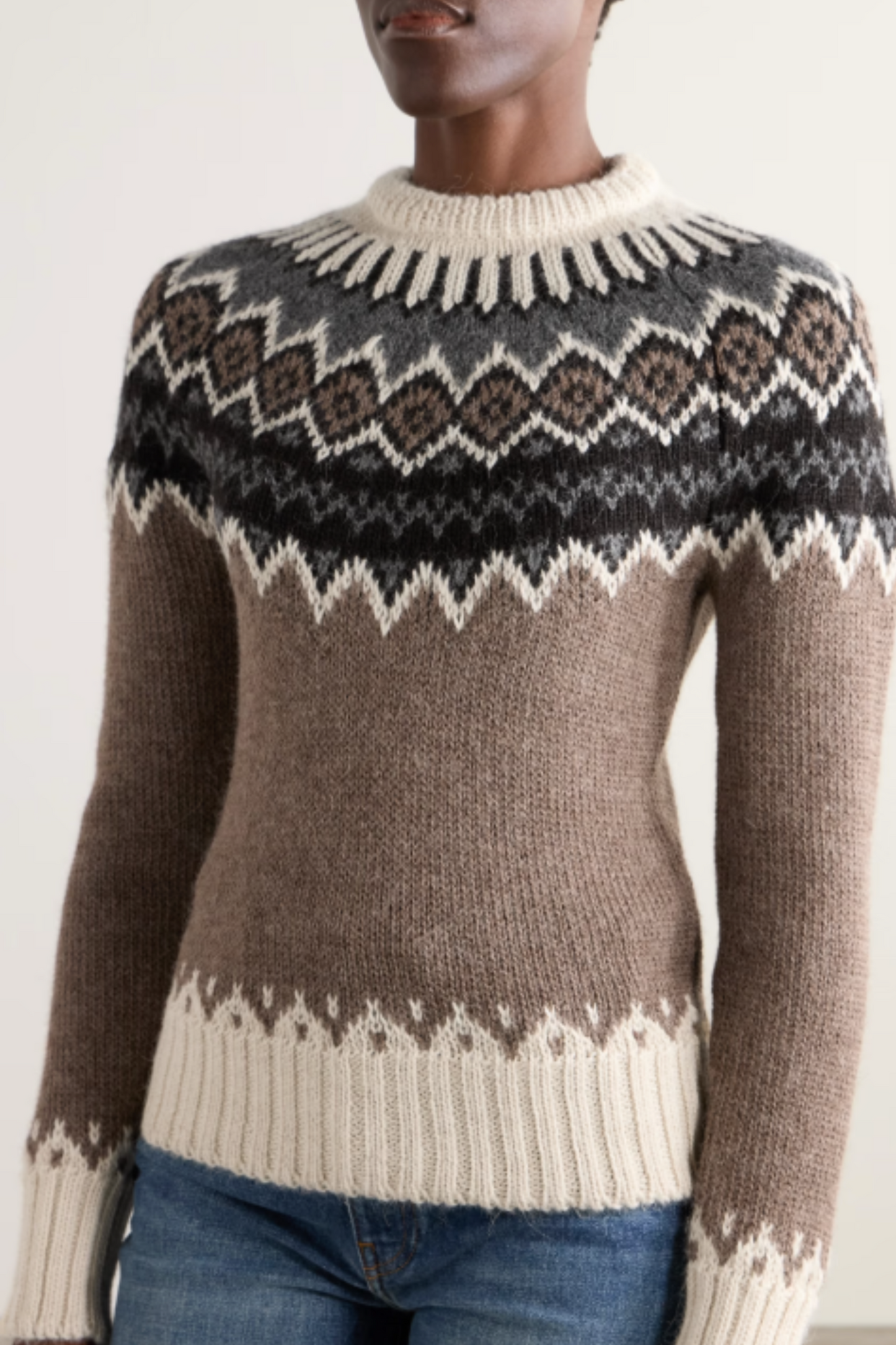 Fair Isle Alpaca Merino Wool and Cashmere-blend Sweater