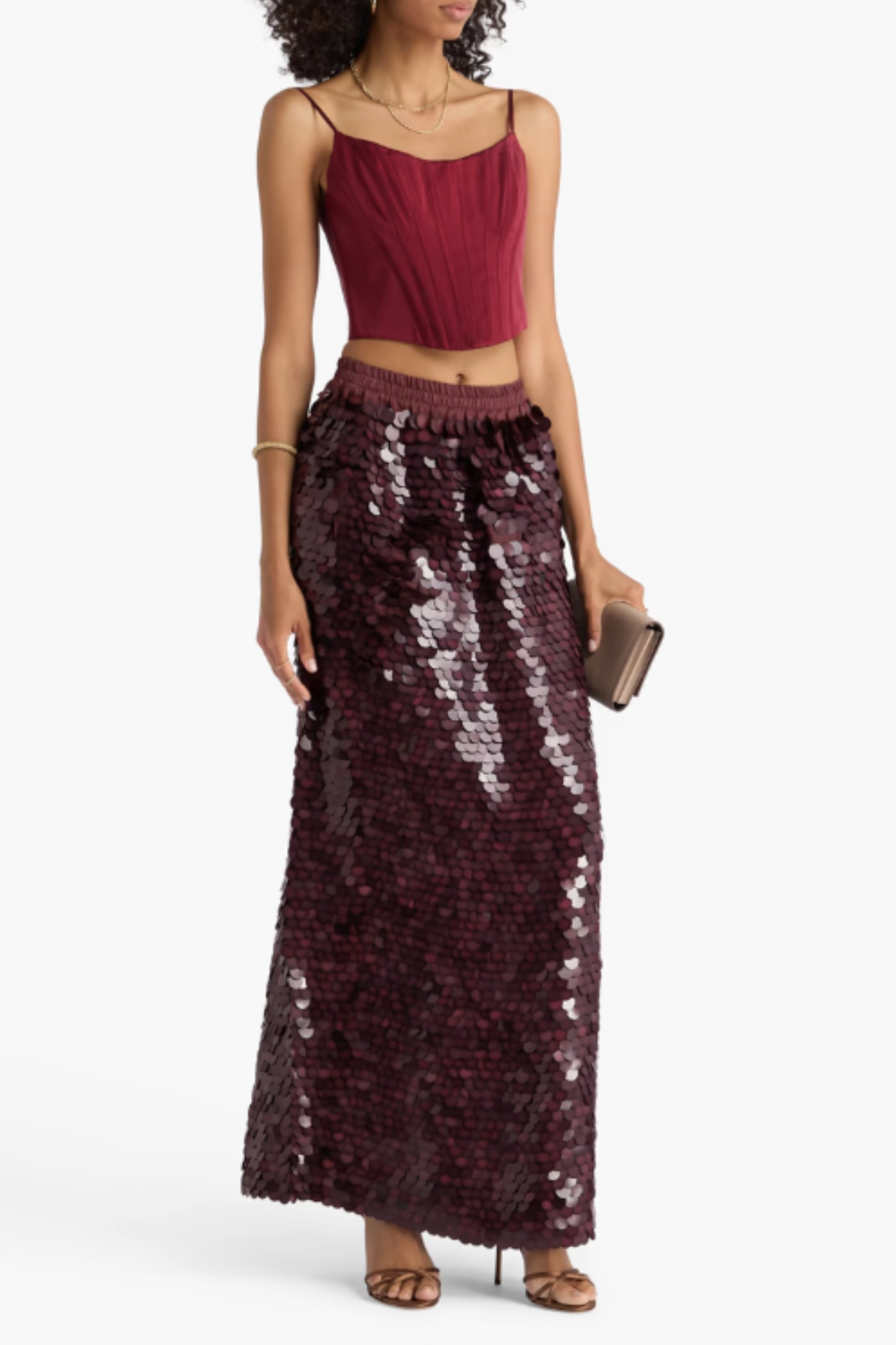 Sequined Silk-Organza Maxi Skirt