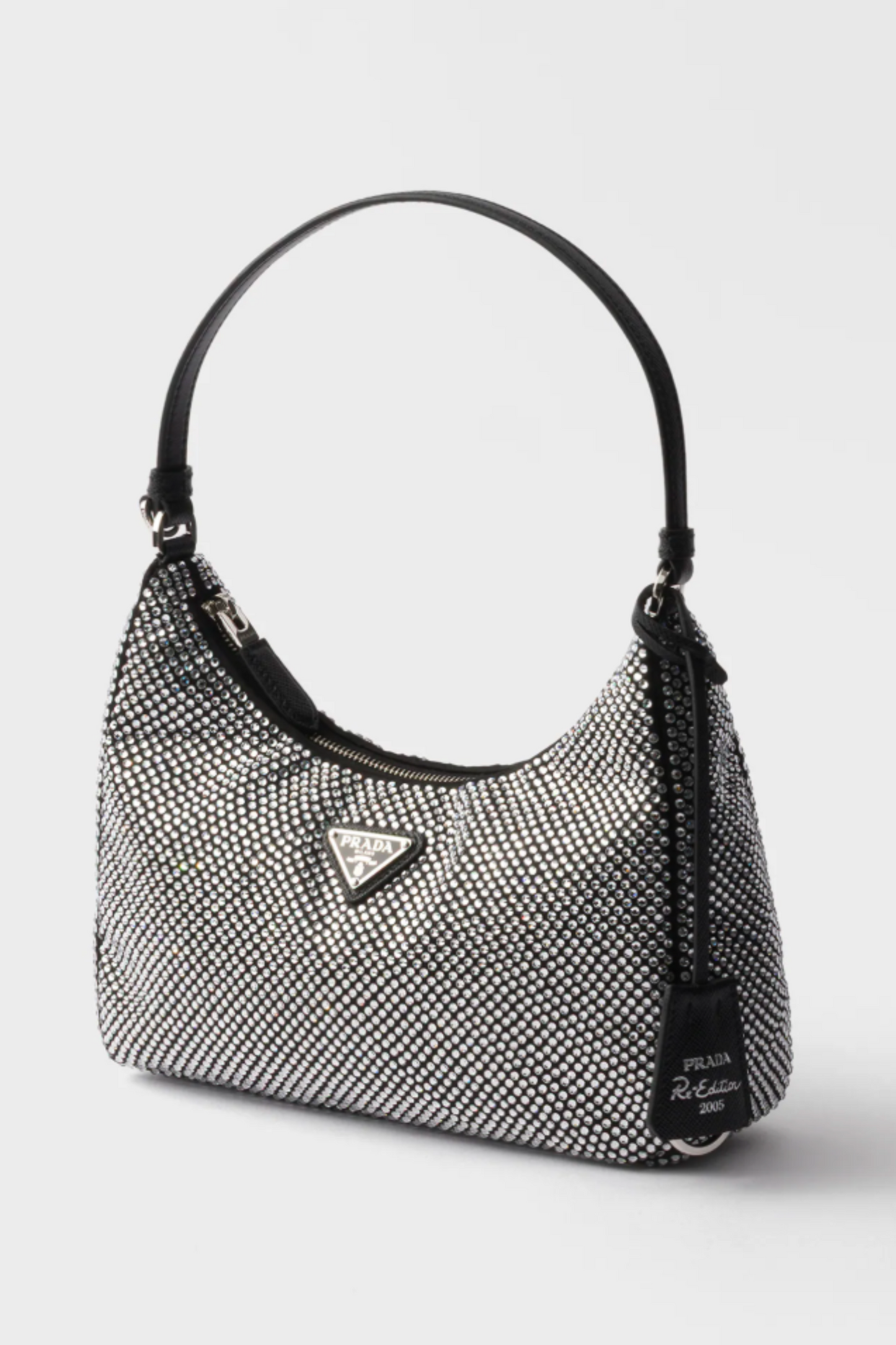 Prada Re-Edition 2005 Mini Crystal-studded Satin Bag