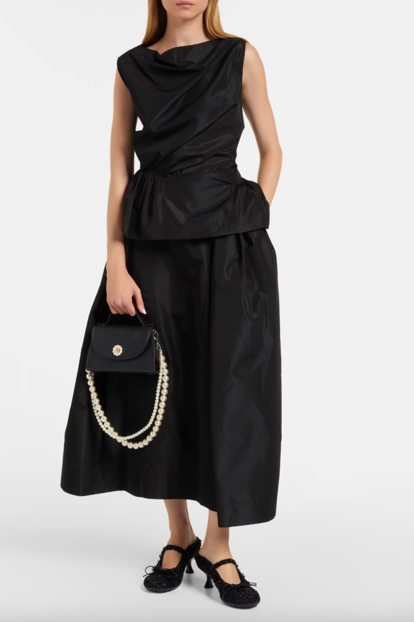 Taffeta Midi Skirt