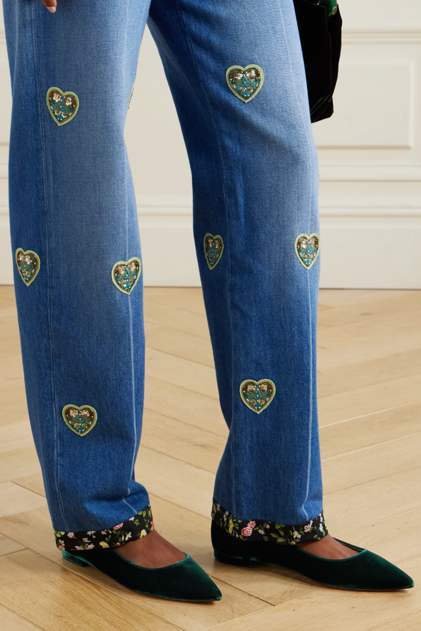 Velvet Point-toe Flats