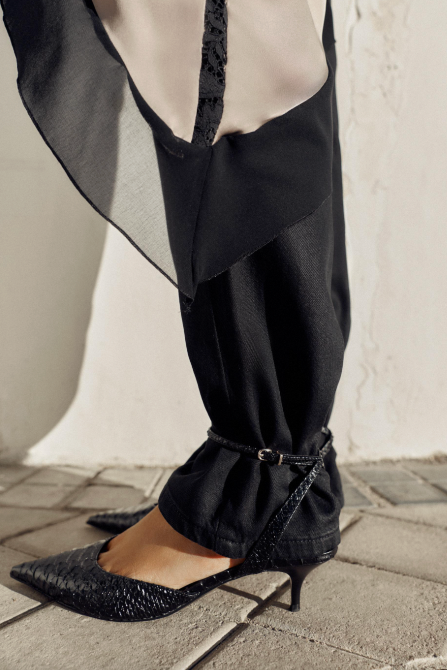 Embossed Slingback Shoes