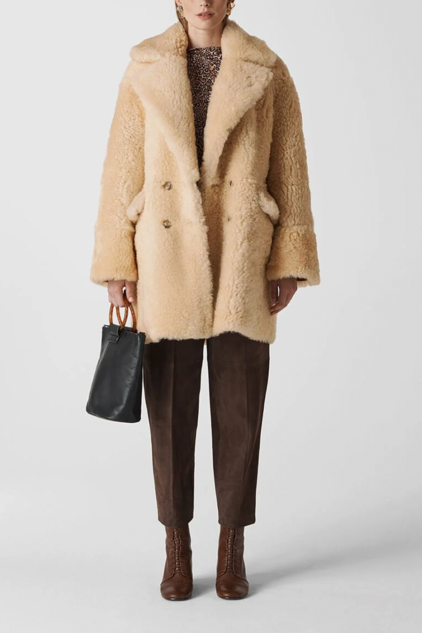 Ivory Borg Sheepskin Coat