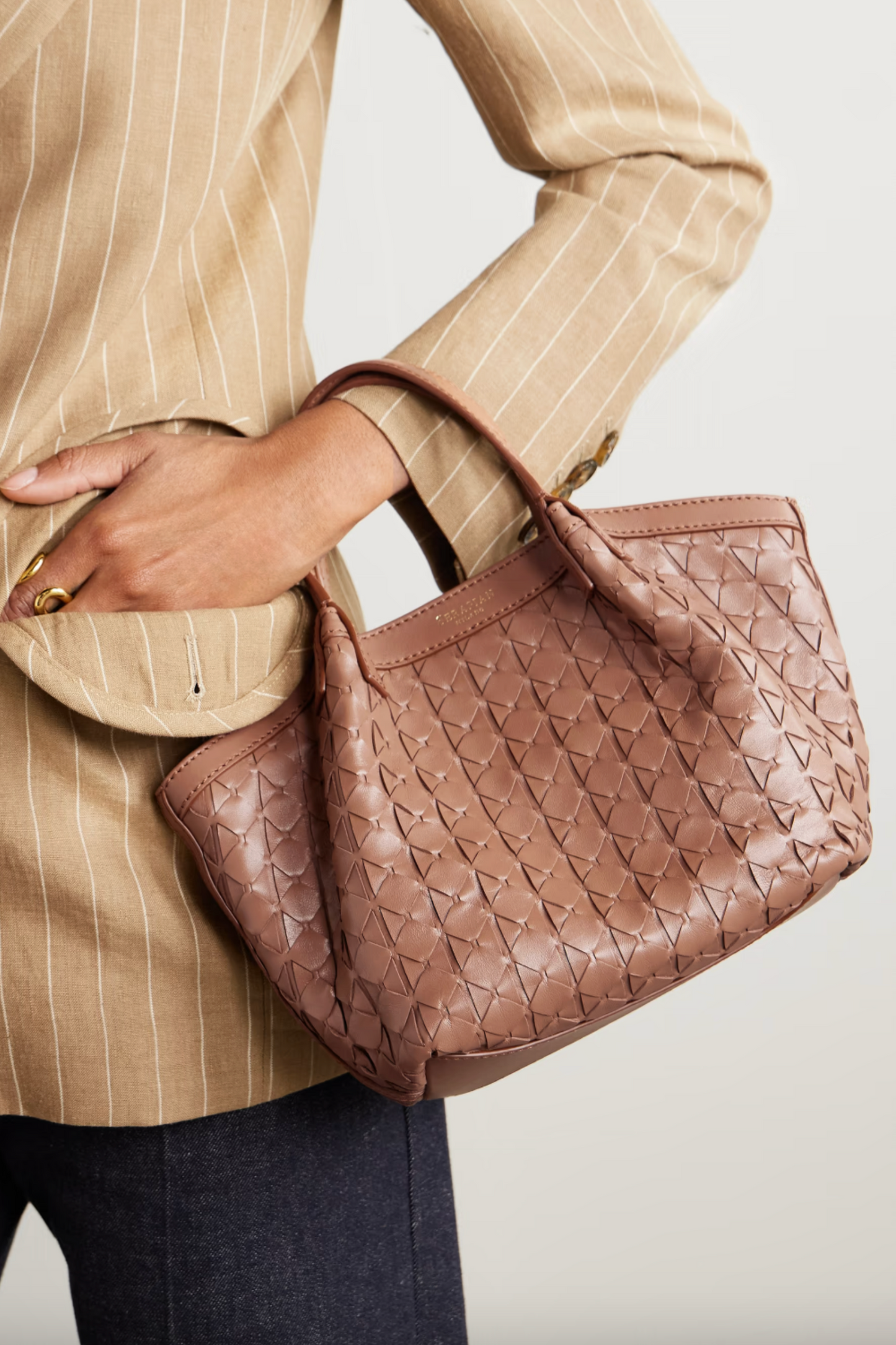 Secret Mini Woven Leather Shoulder Bag