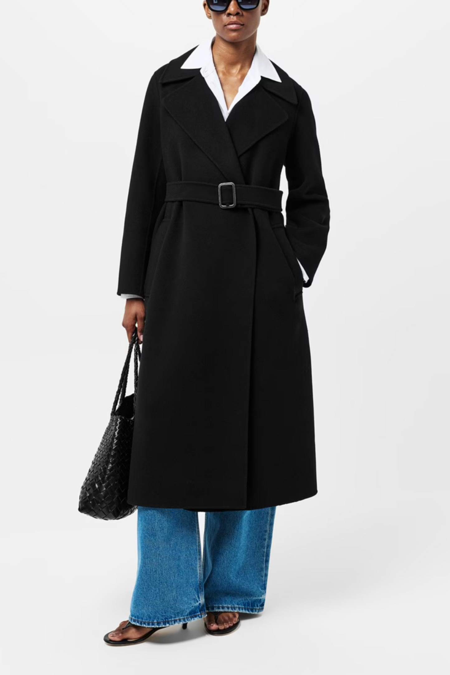 Women's Manu Wool Long Sleeve Longline Overcoat