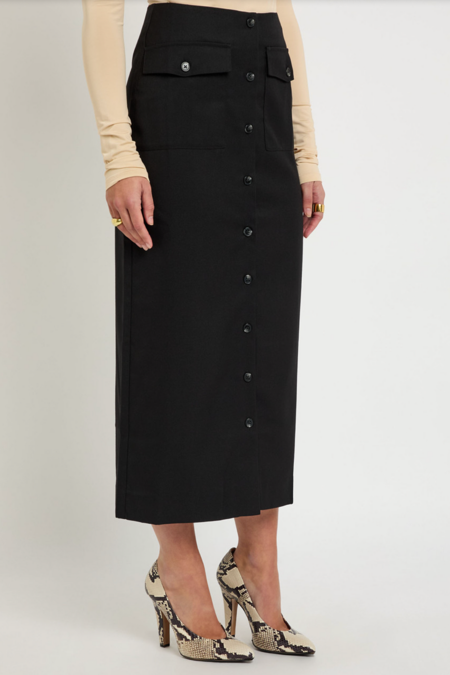 Britt Twill Midi Skirt