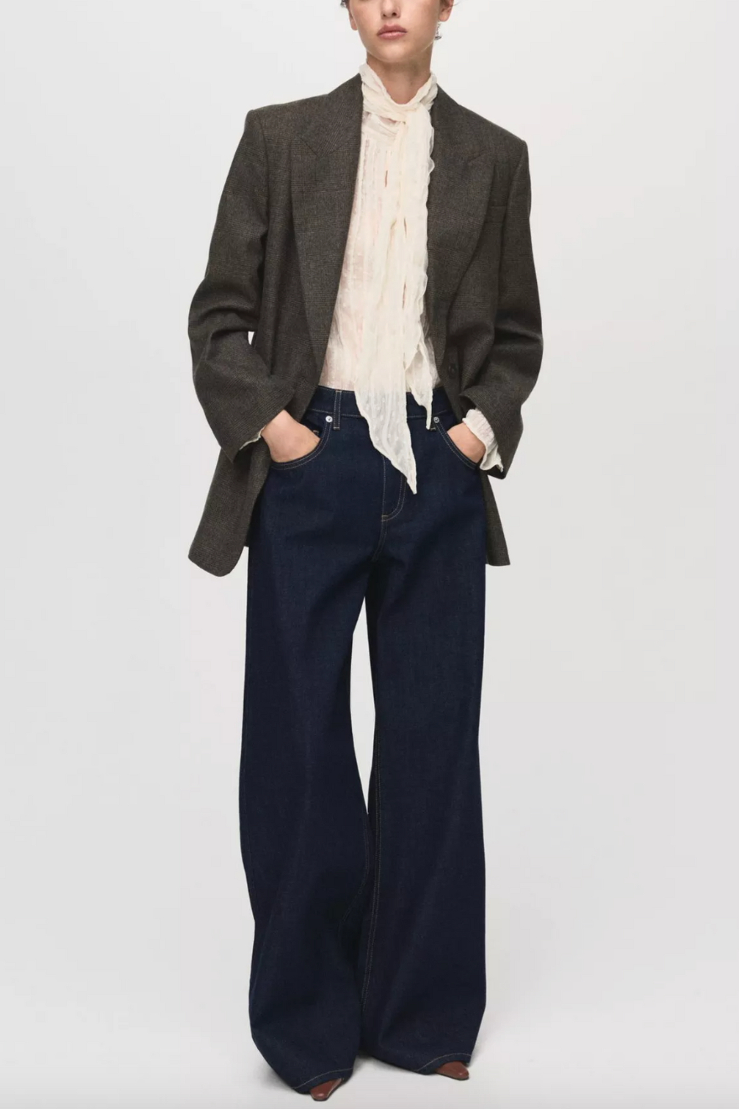 Annie Wide Leg Fit Jeans, Dark Blue