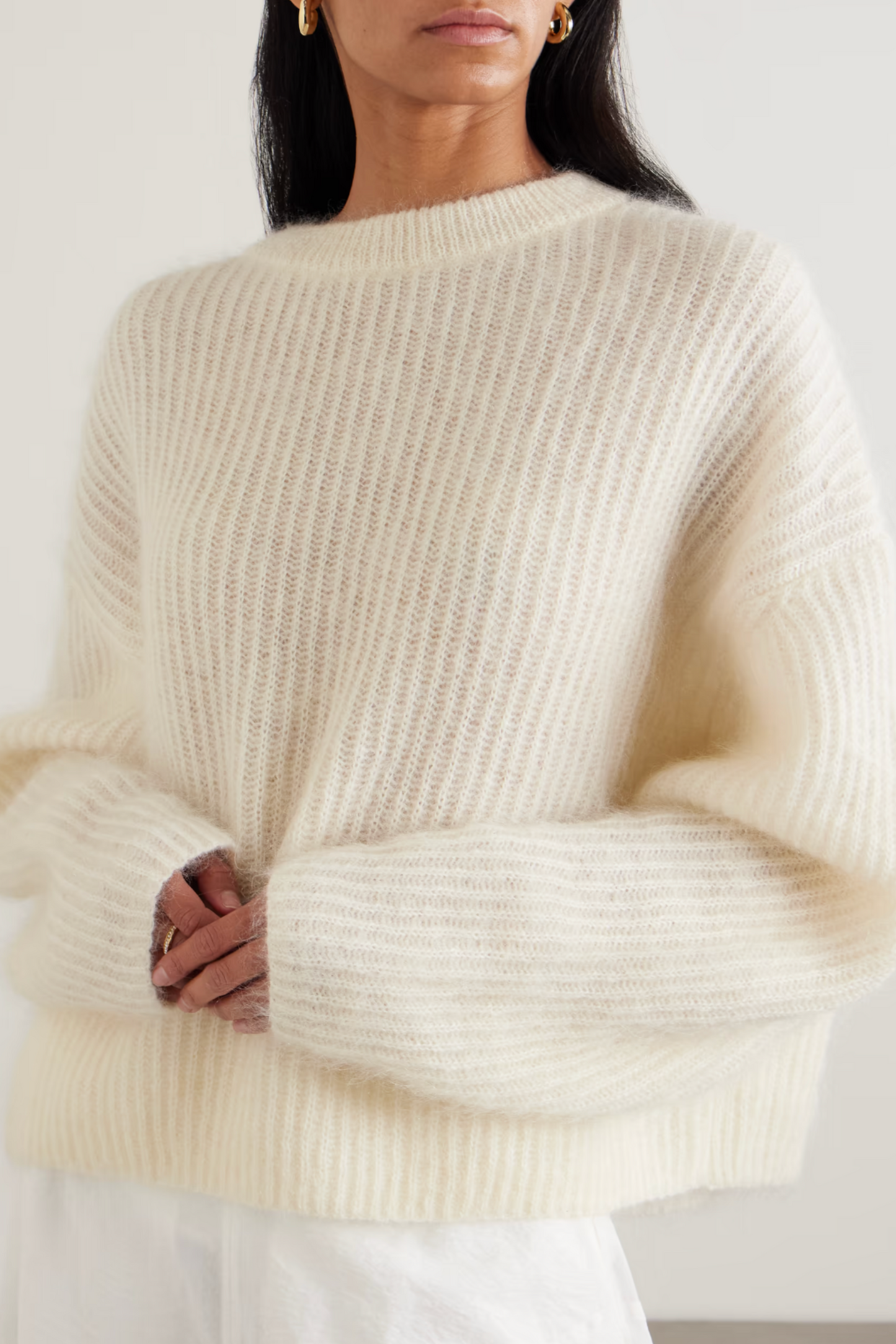 Ribbed Mohair-blend Sweater