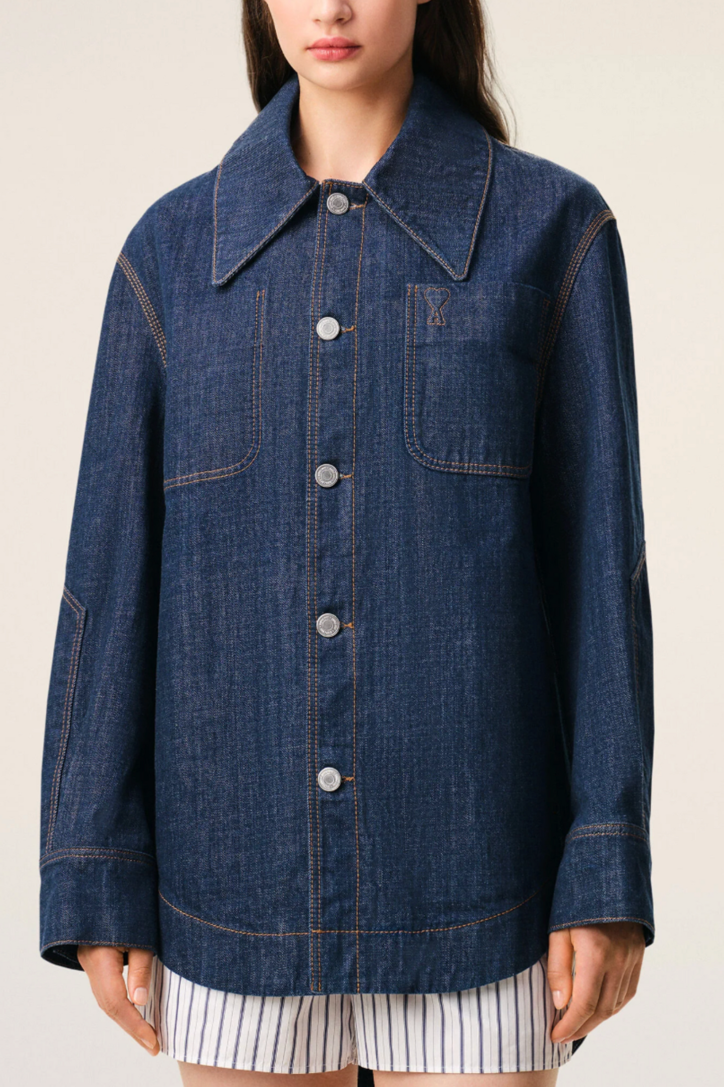 Worker Overshirt in Raw Indigo Denim
