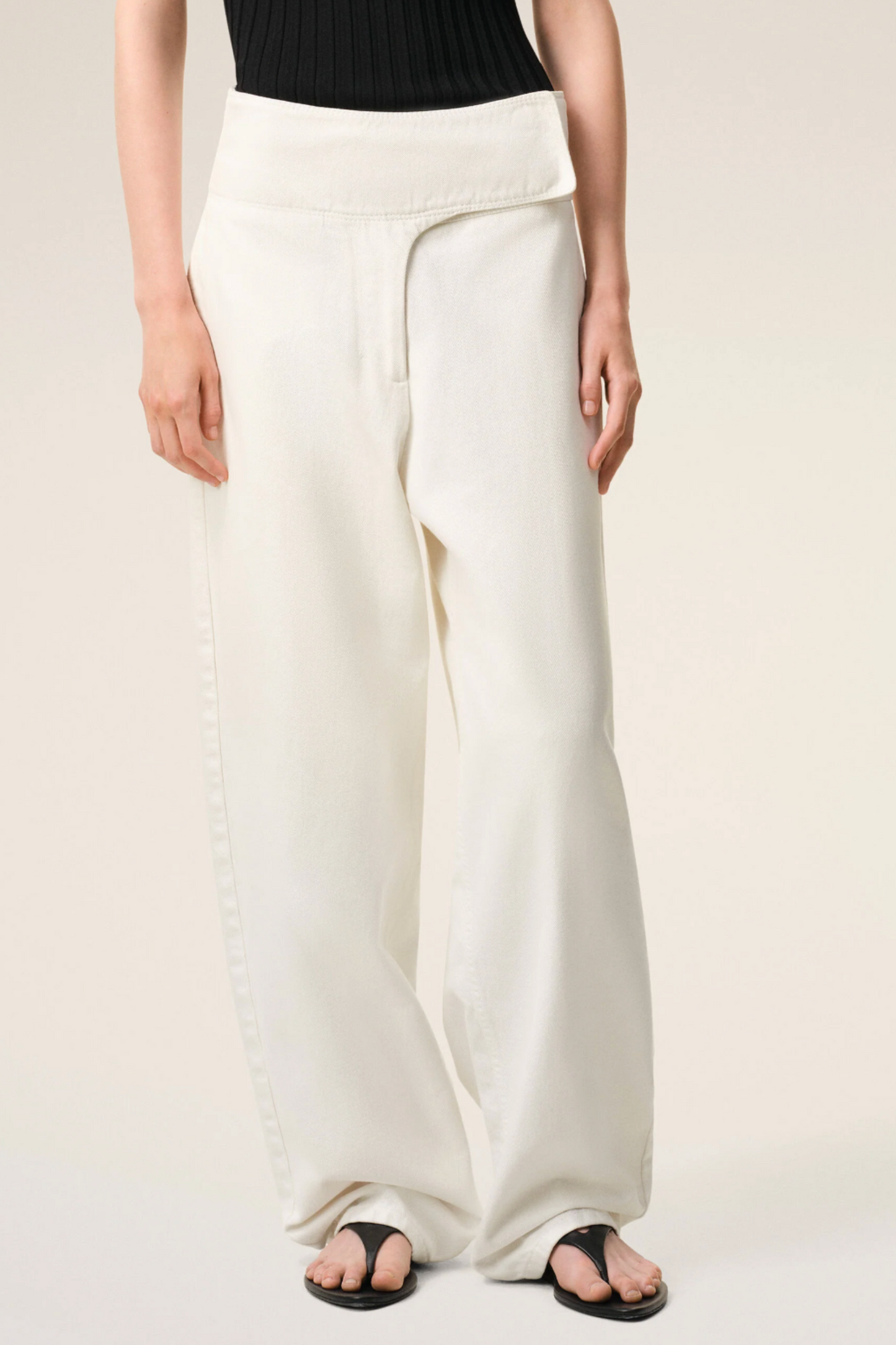 White Cotton Wrap Ballon Fit Jeans