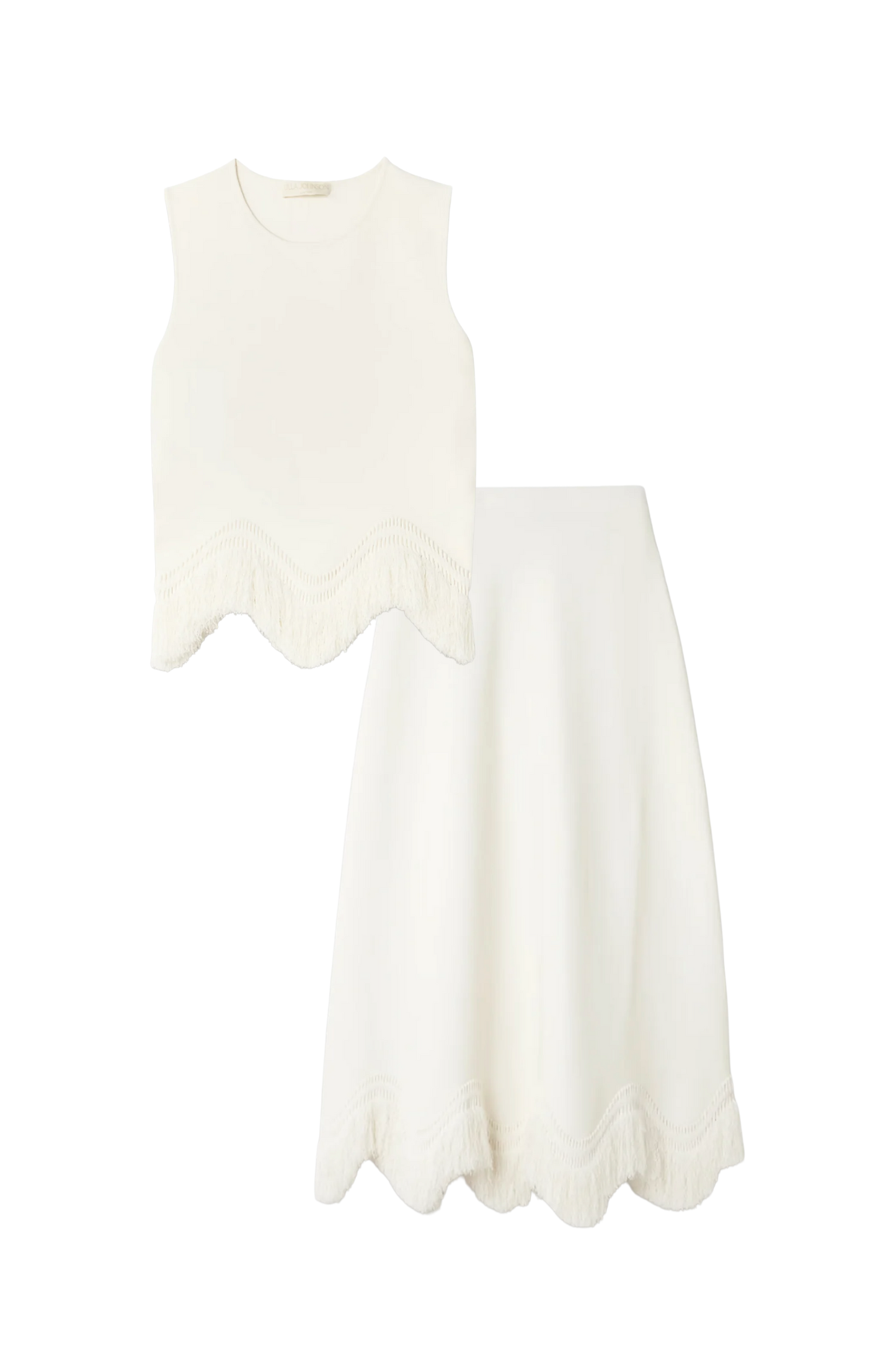 Koa Scalloped Fringed Knitted Co-ord