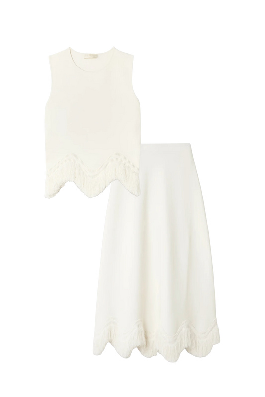 Koa Scalloped Fringed Knitted Co-ord
