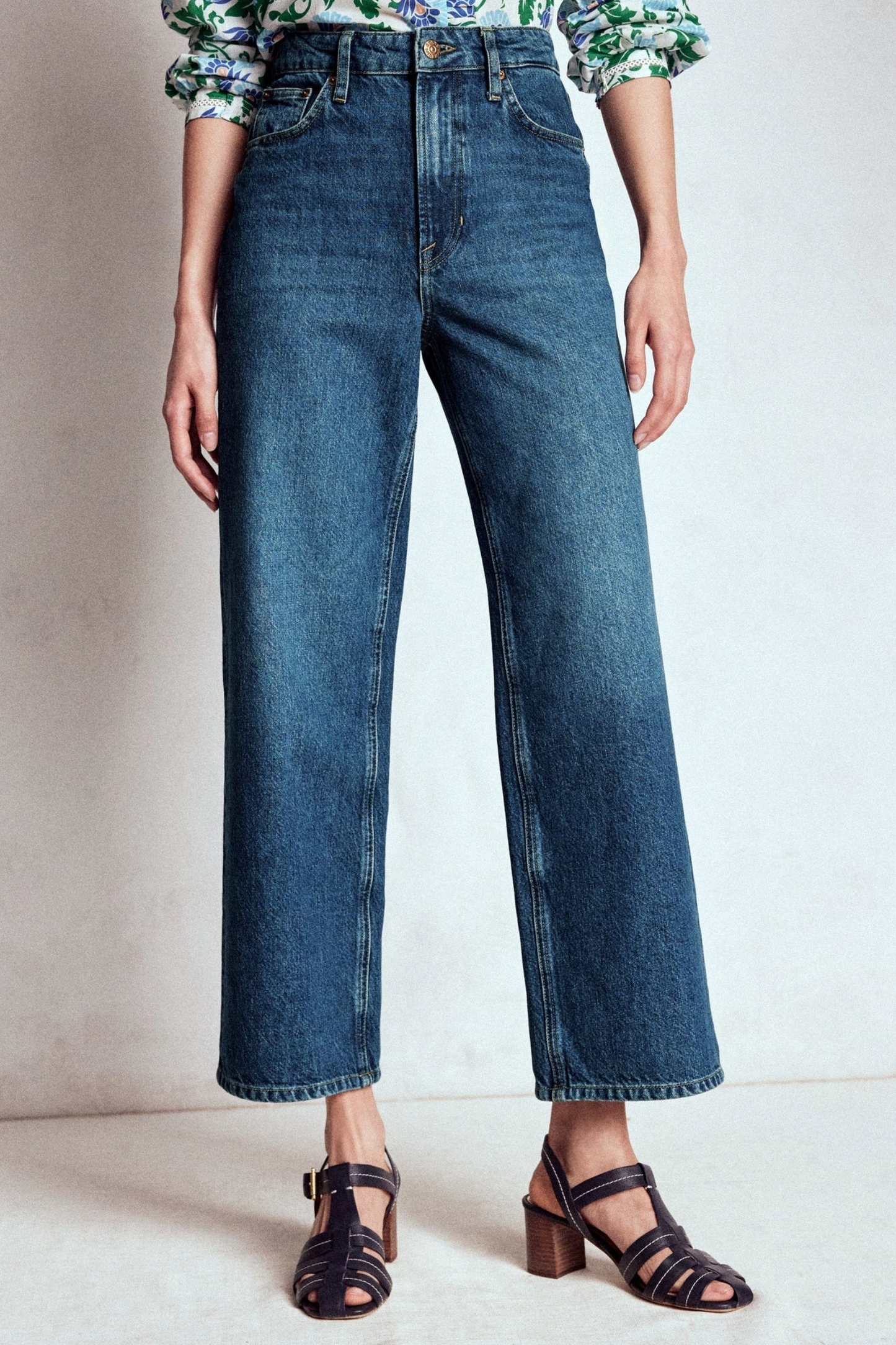 High Rise Straight Crop Jeans