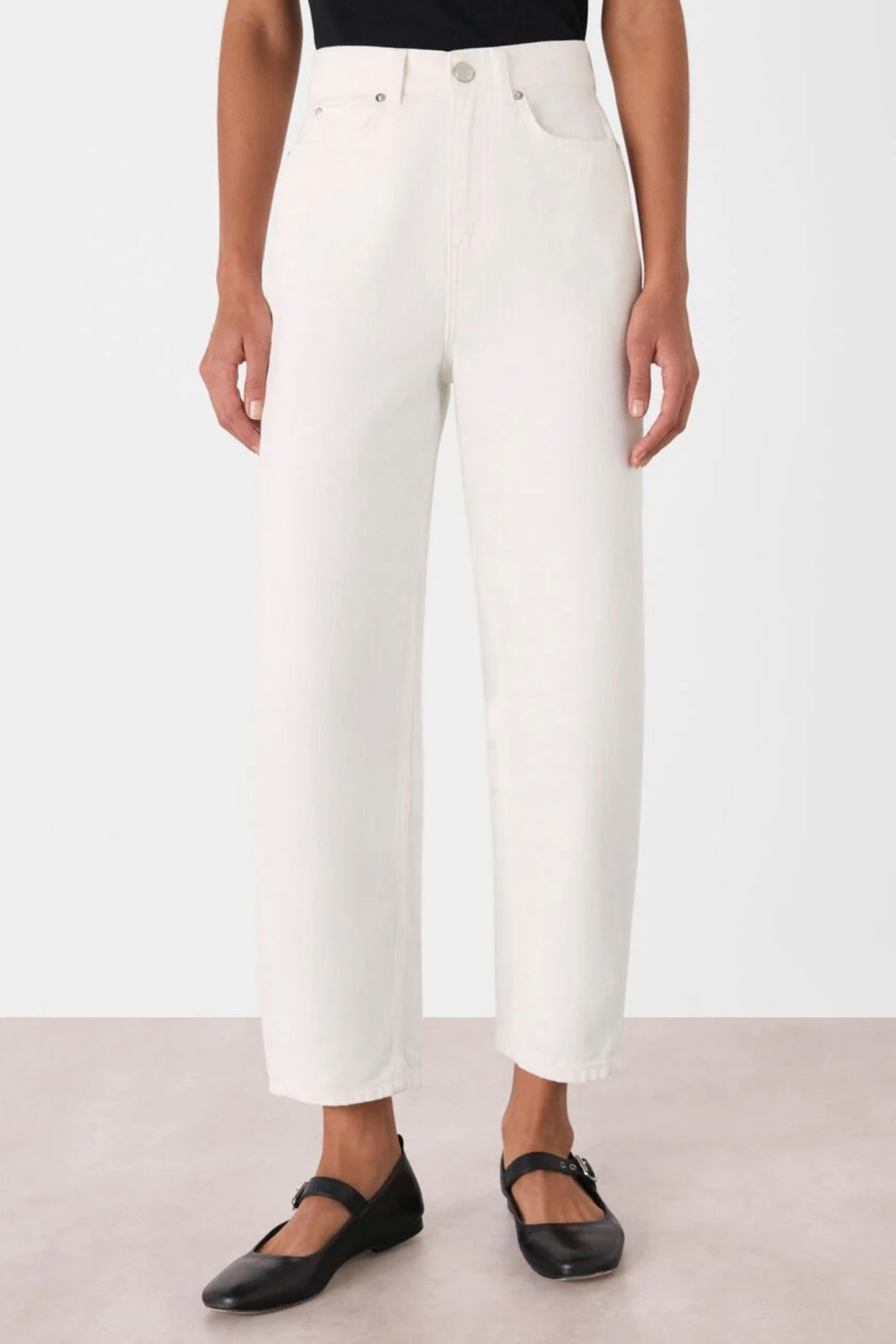 White Authentic Barrel-leg Jean