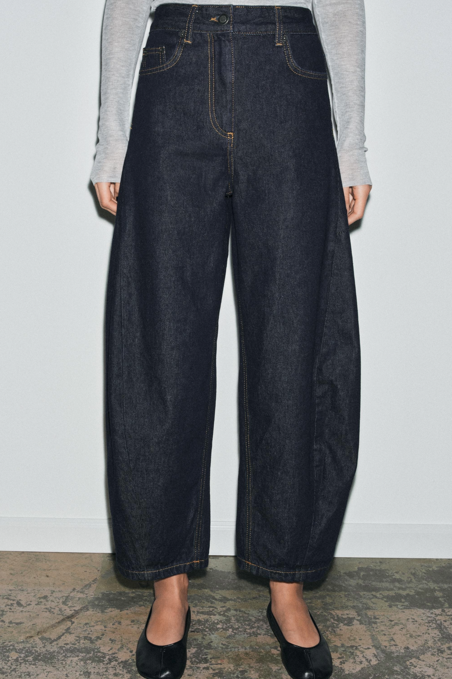 ZW Collection Ankle Balloon Mid-waist Jeans