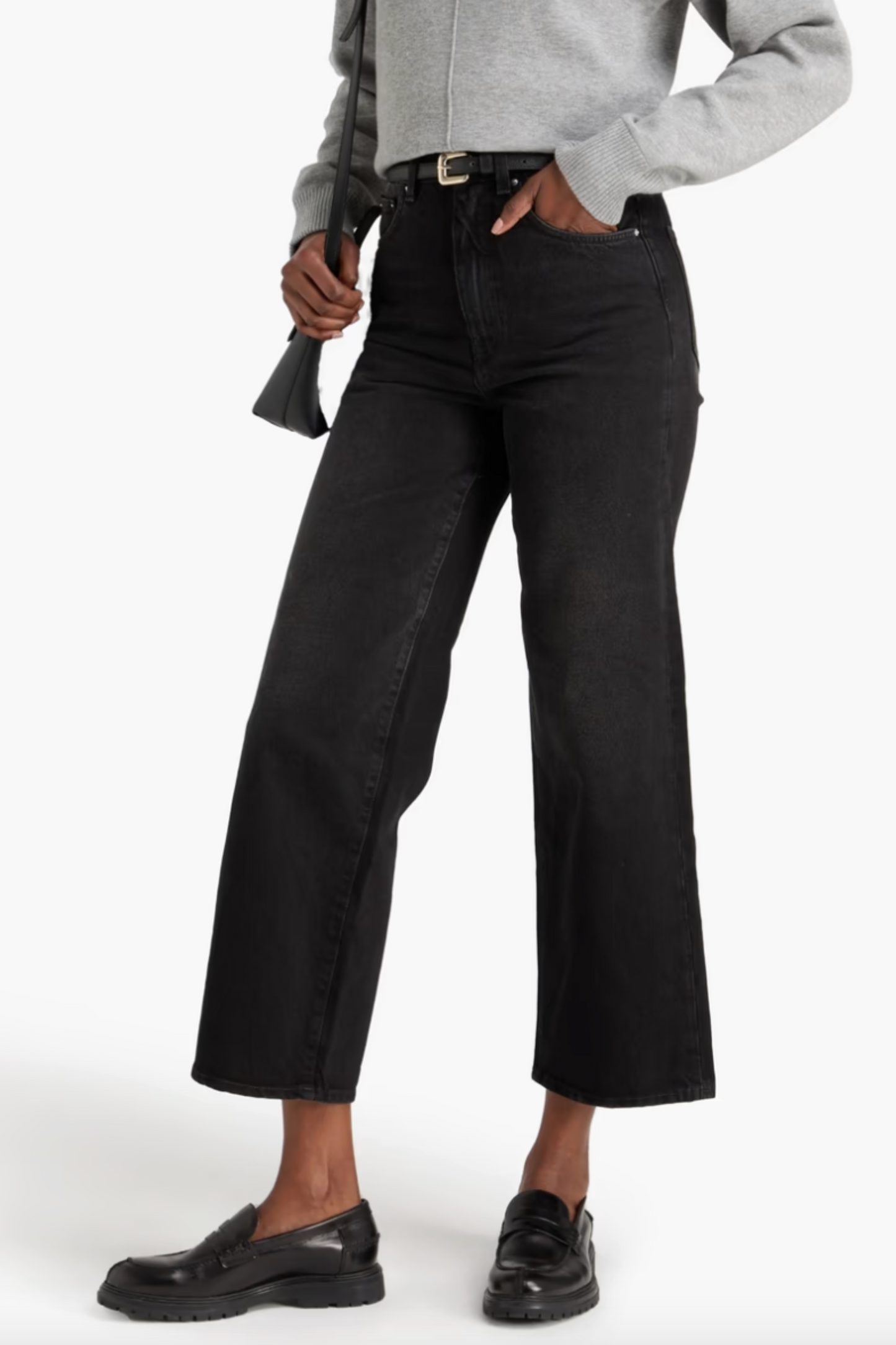 Cropped High-rise Wide-leg Jeans