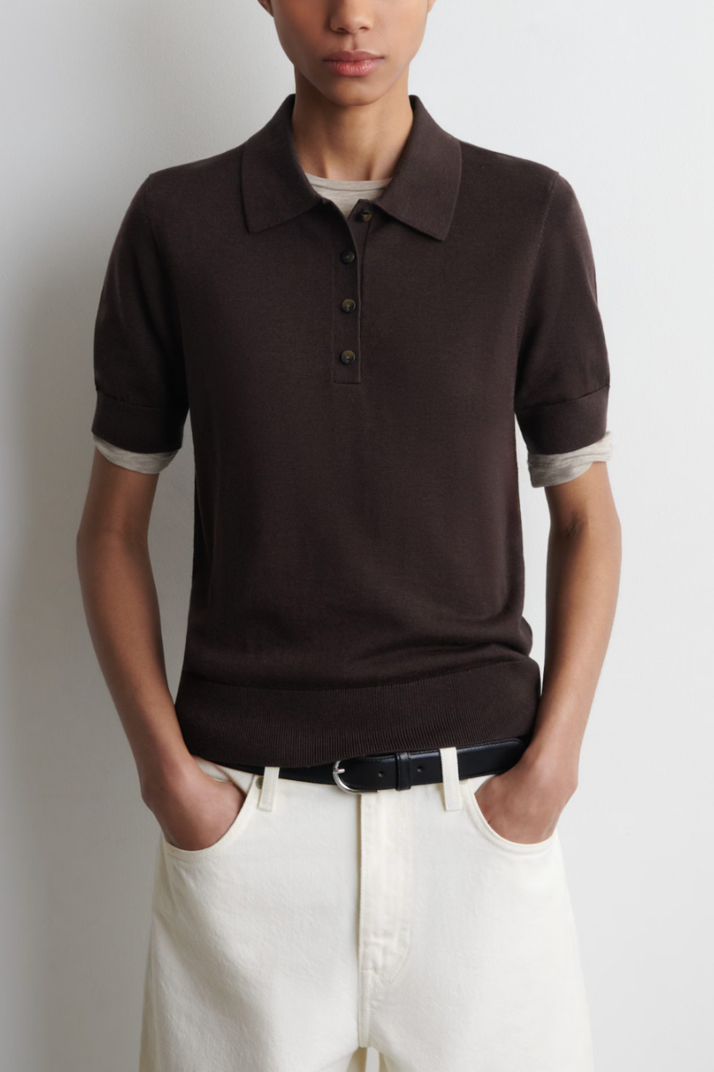 Shrunken Wool-Blend Polo Shirt