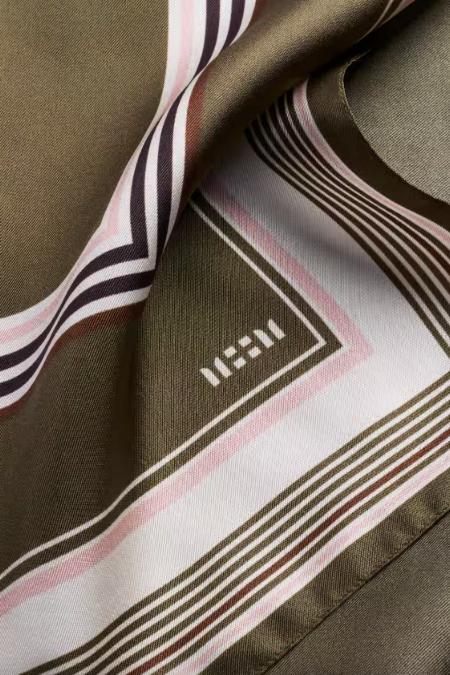 Silk Twill Border Scarf