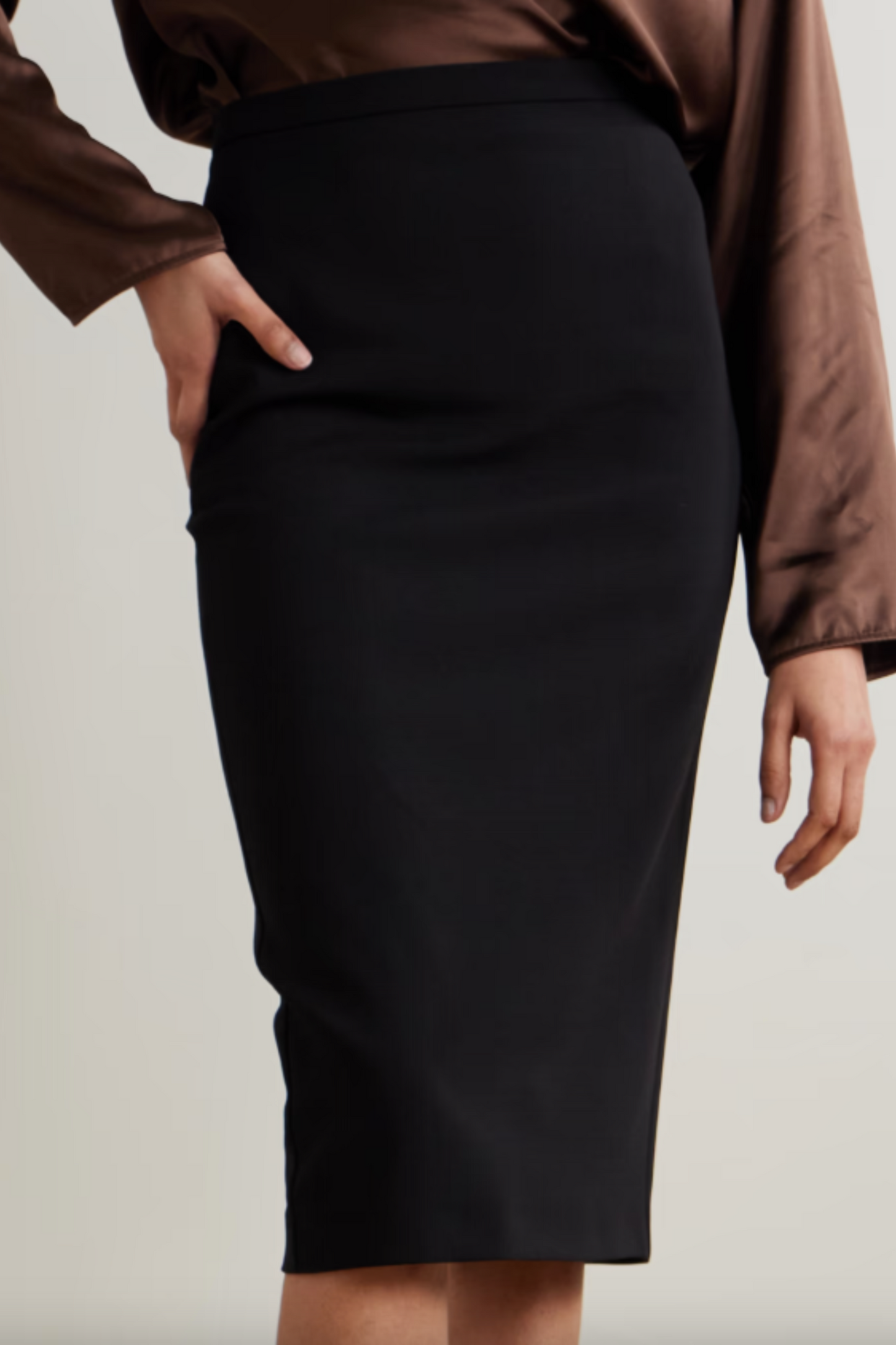 Wool-Blend Midi Skirt