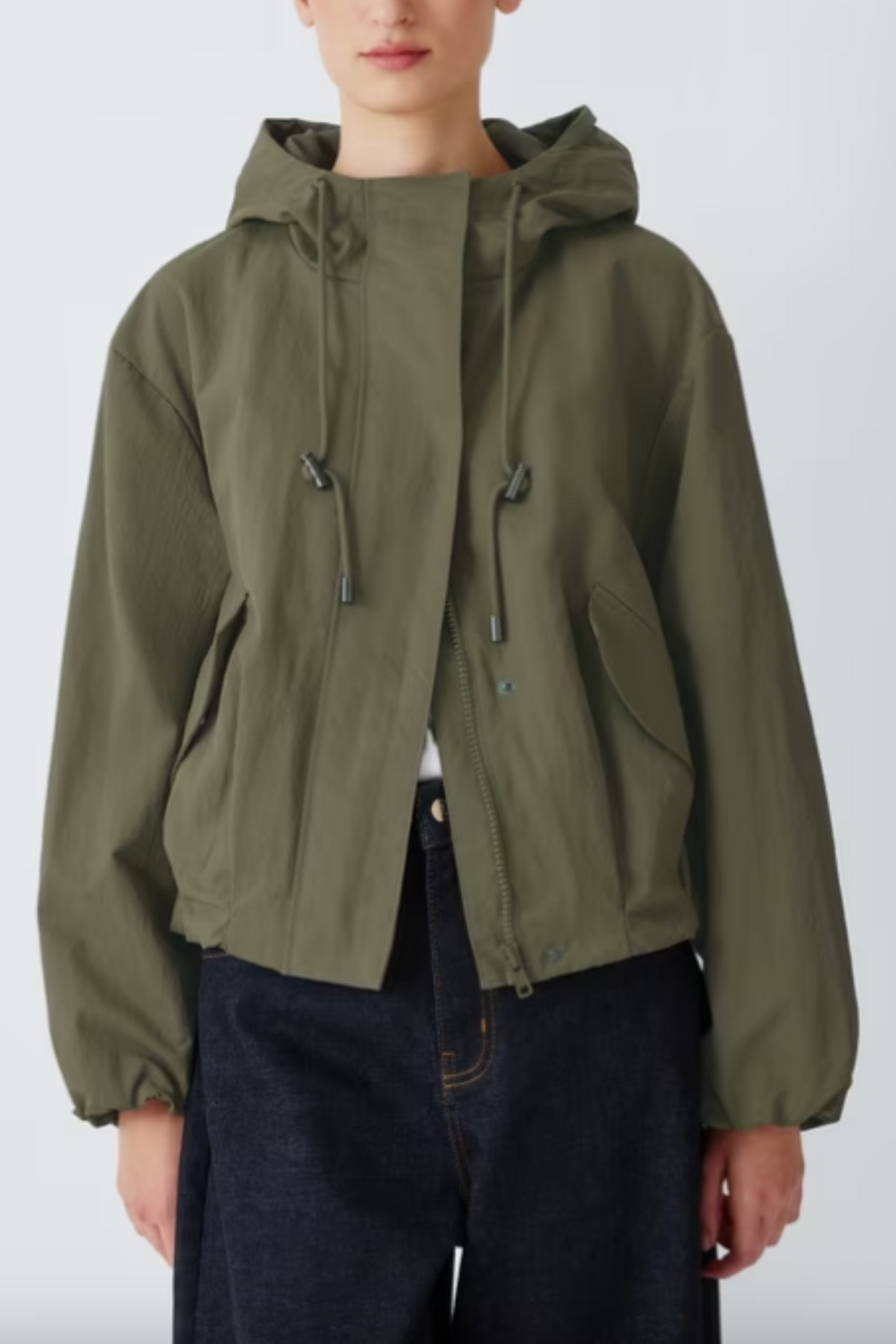 Cropped Hooded Tech Jacket