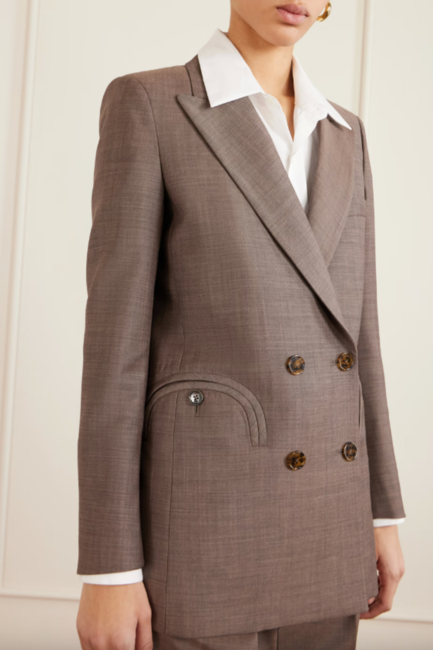 Aile Everyday Double-Breasted Wool and Mohair-Blend Blazer