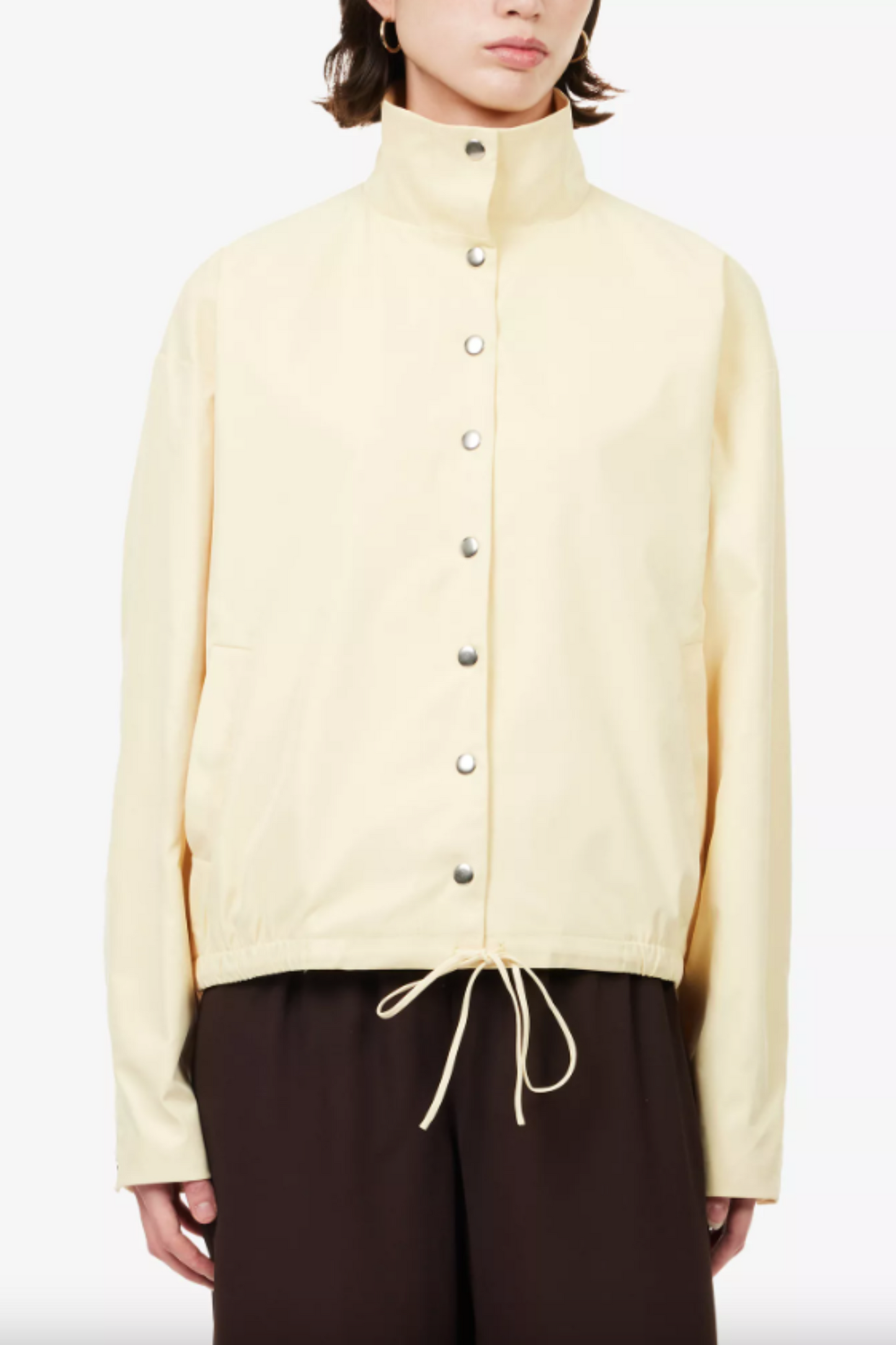 Lennon High-Neck Stretch-Sateen Jacket