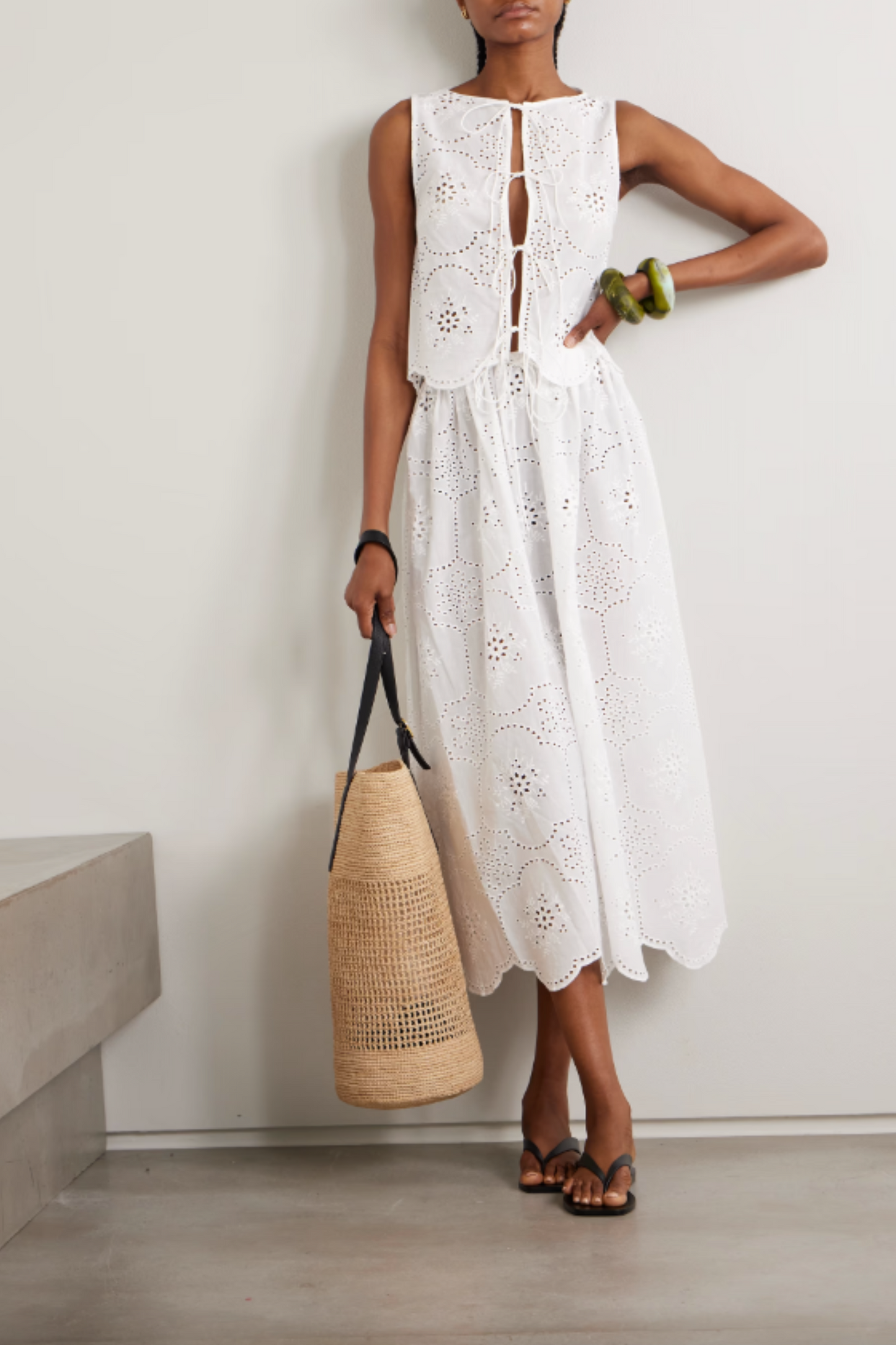Scalloped Broderie Anglaise Cotton Top