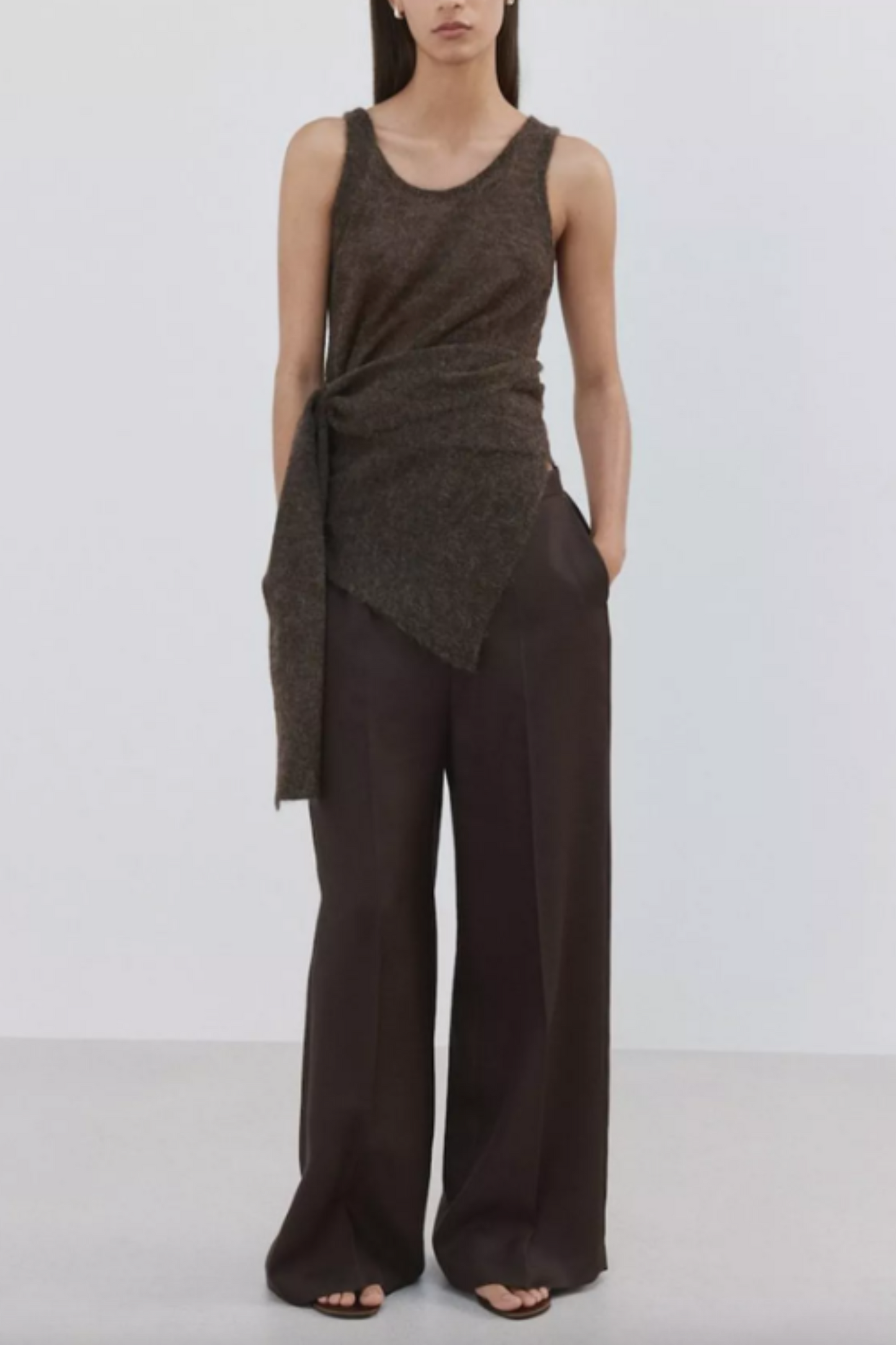 High Rise Fluid Wide Leg Trousers