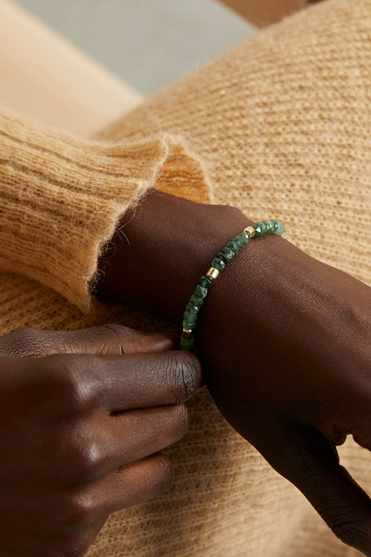 Jumbo 14-karat Gold Emerald Bracelet