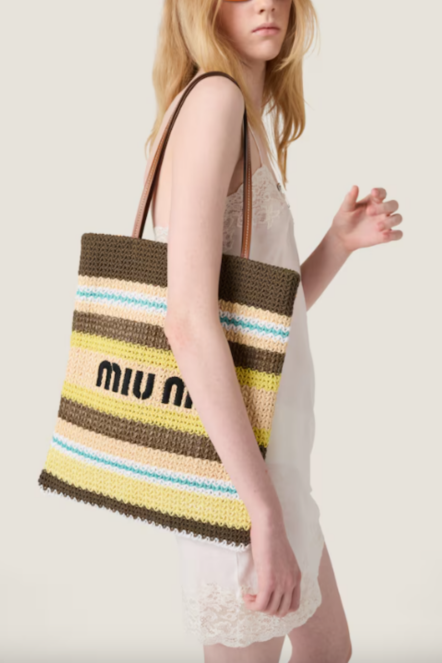 Raffia-effect Woven Tote Bag