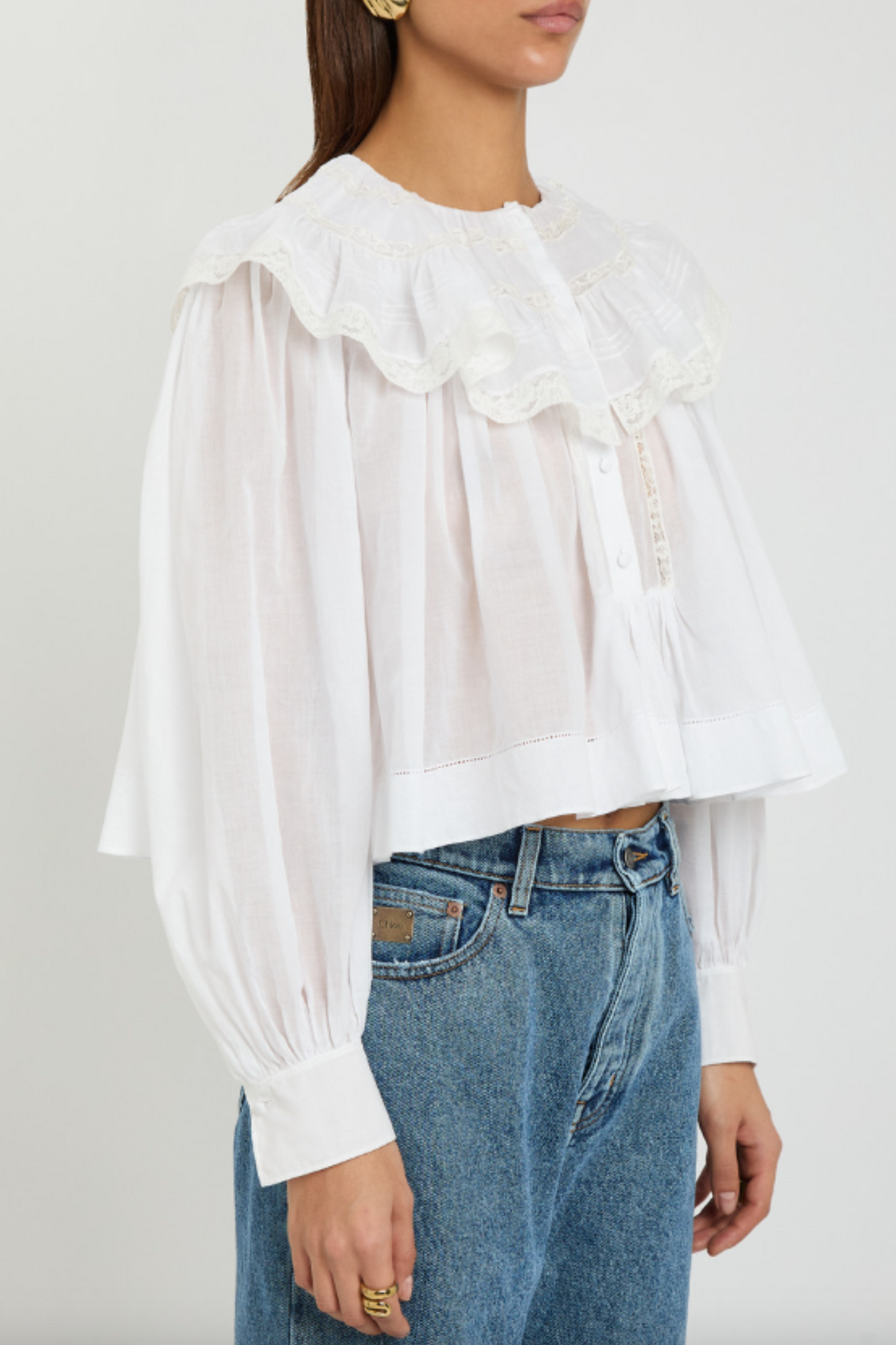 Ruffled Cotton Blouse
