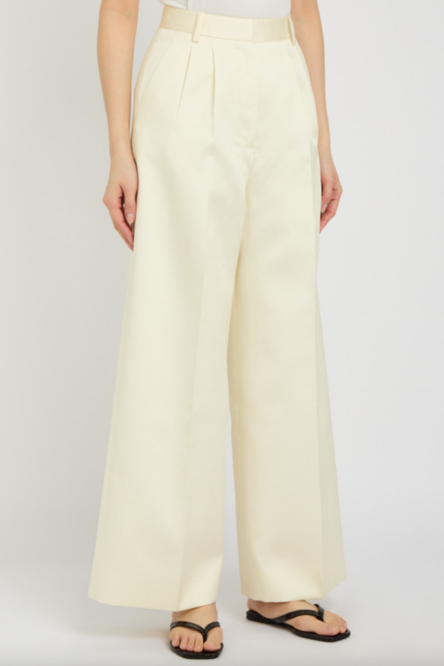 Dove Wide-Leg Woven Trousers