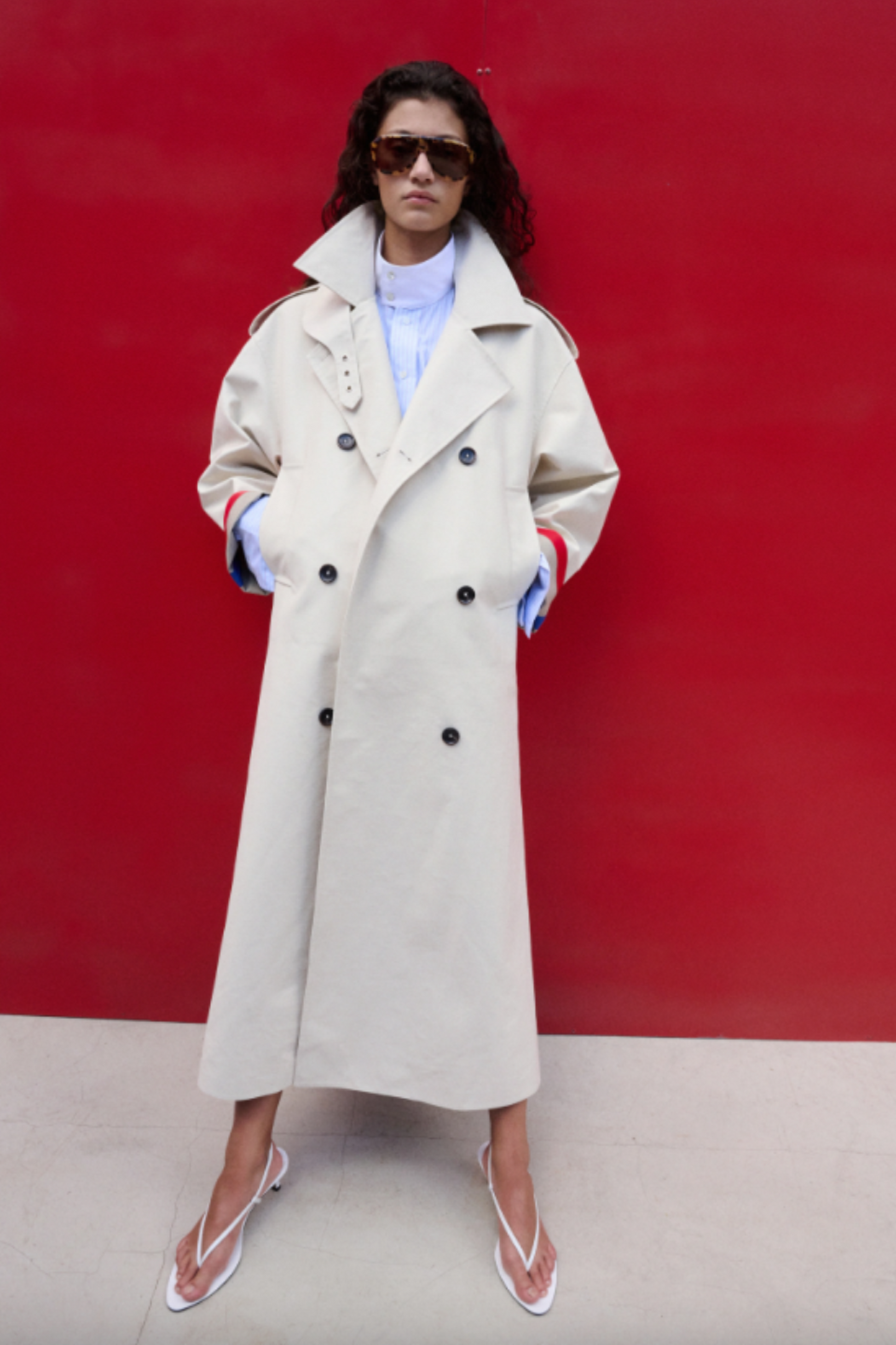 Funnel Neck Buckle Trench