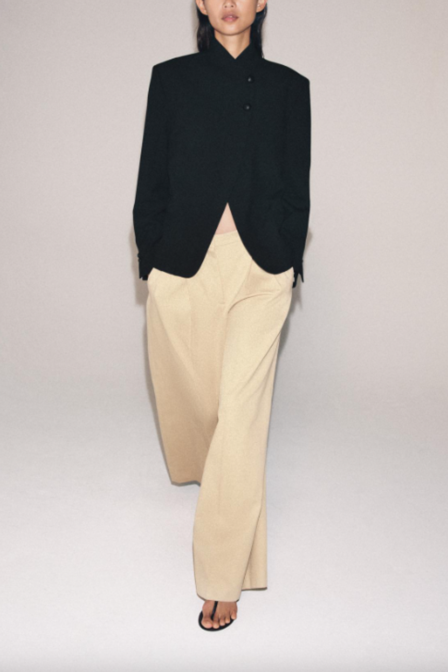 Wide-Leg Pleated Trousers
