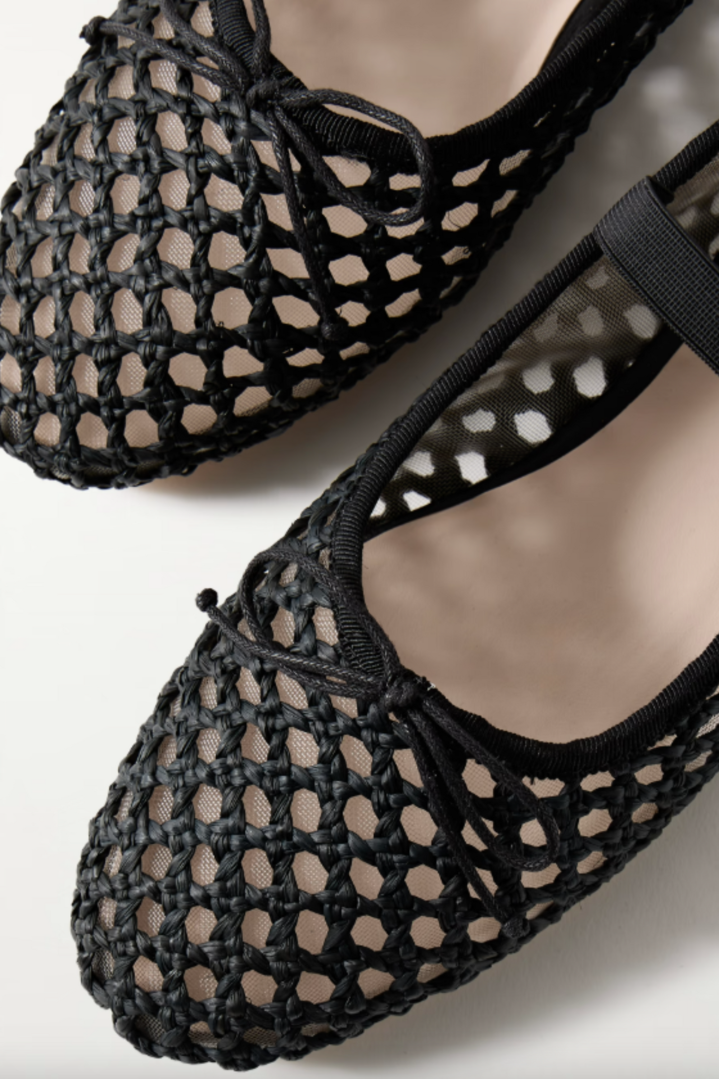 Leonie Grosgrain-trimmed Raffia Mary Jane Ballet Flats
